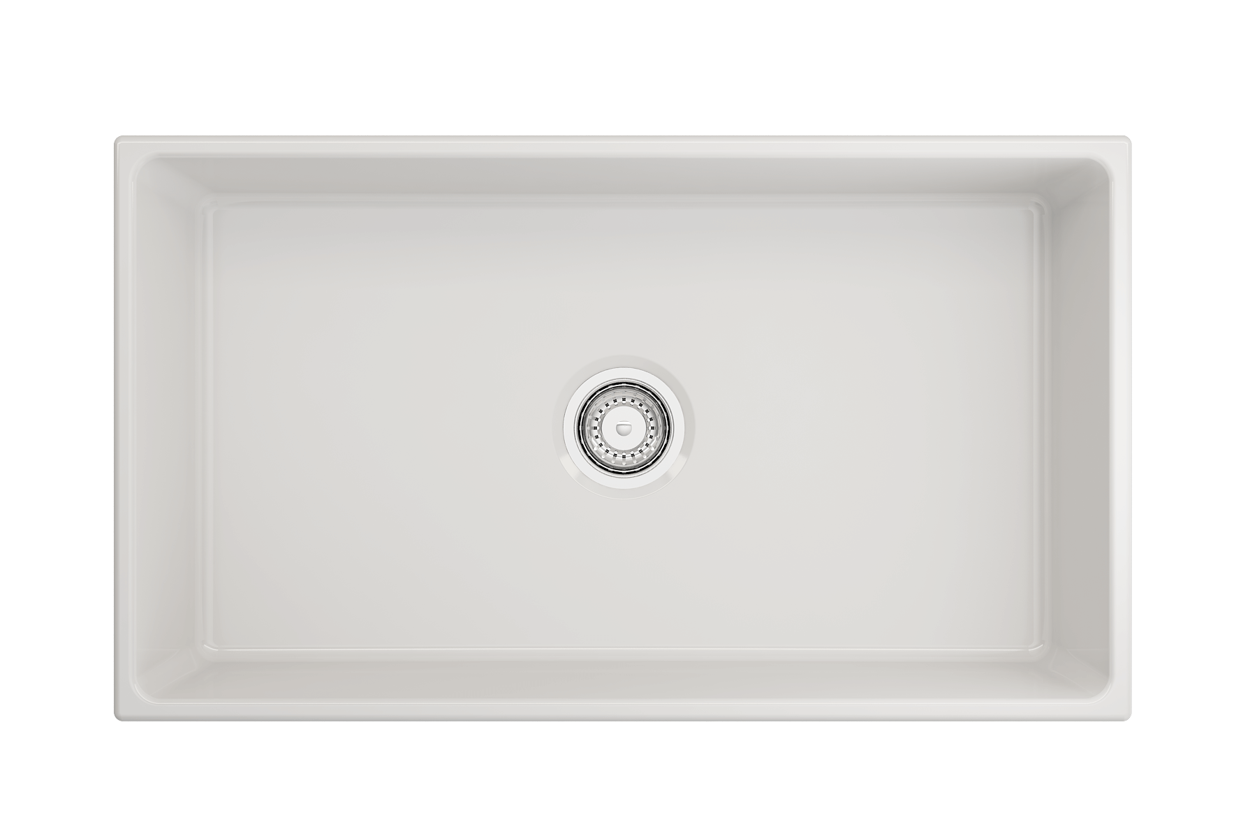 BOCCHI Vigneto 33" Fireclay Farmhouse Apron Single Bowl Kitchen Sink, White, 1353-001-0120