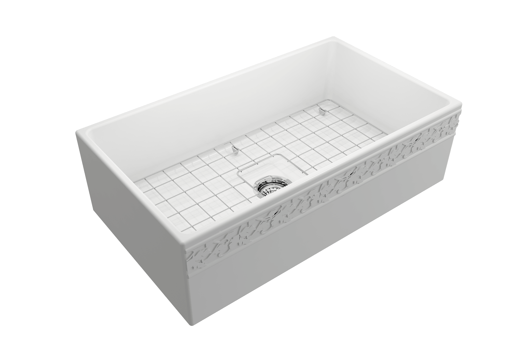 Alternate Image for BOCCHI Vigneto 33" Fireclay Farmhouse Apron Single Bowl Kitchen Sink, Matte White, 1353-002-0120