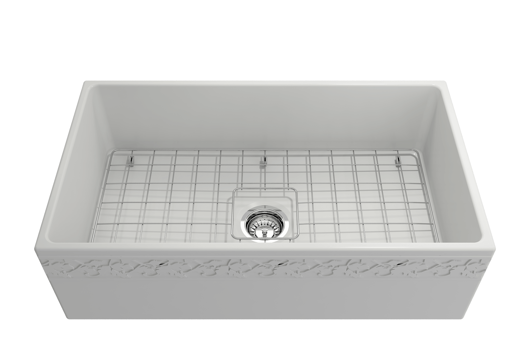 Alternate Image for BOCCHI Vigneto 33" Fireclay Farmhouse Apron Single Bowl Kitchen Sink, Matte White, 1353-002-0120