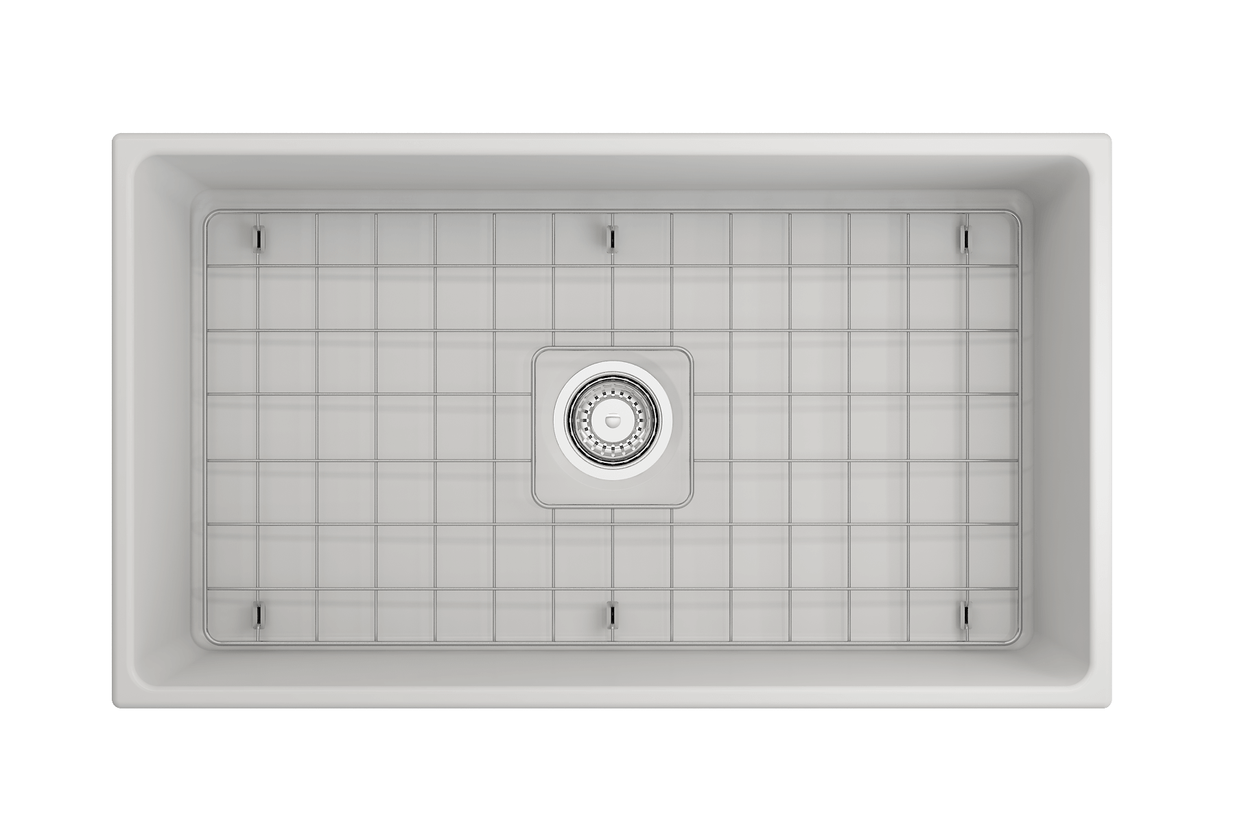 Alternate Image for BOCCHI Vigneto 33" Fireclay Farmhouse Apron Single Bowl Kitchen Sink, Matte White, 1353-002-0120
