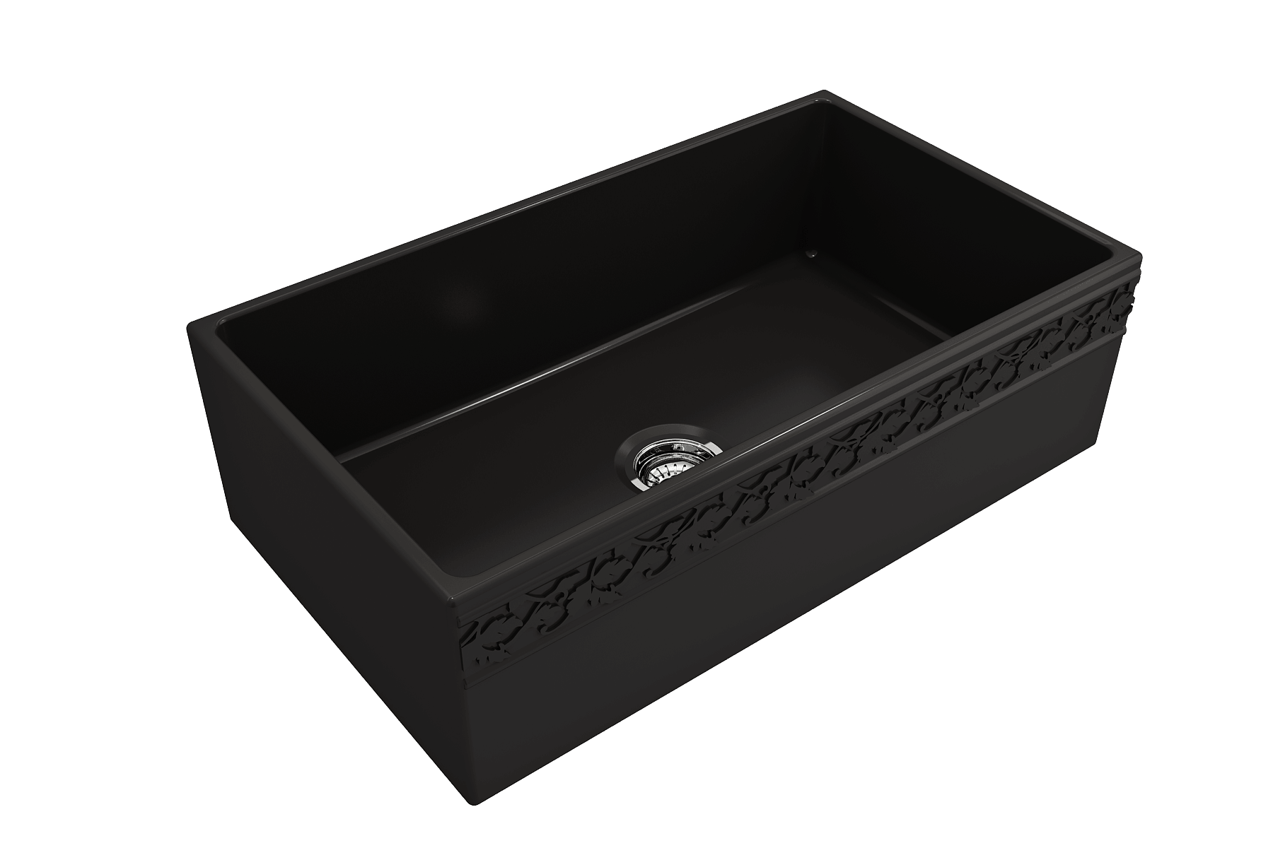 Alternate Image for BOCCHI Vigneto 33" Fireclay Farmhouse Apron Single Bowl Kitchen Sink, Matte Black, 1353-004-0120