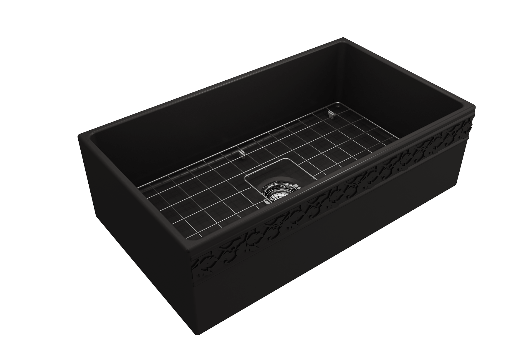 Alternate Image for BOCCHI Vigneto 33" Fireclay Farmhouse Apron Single Bowl Kitchen Sink, Matte Black, 1353-004-0120