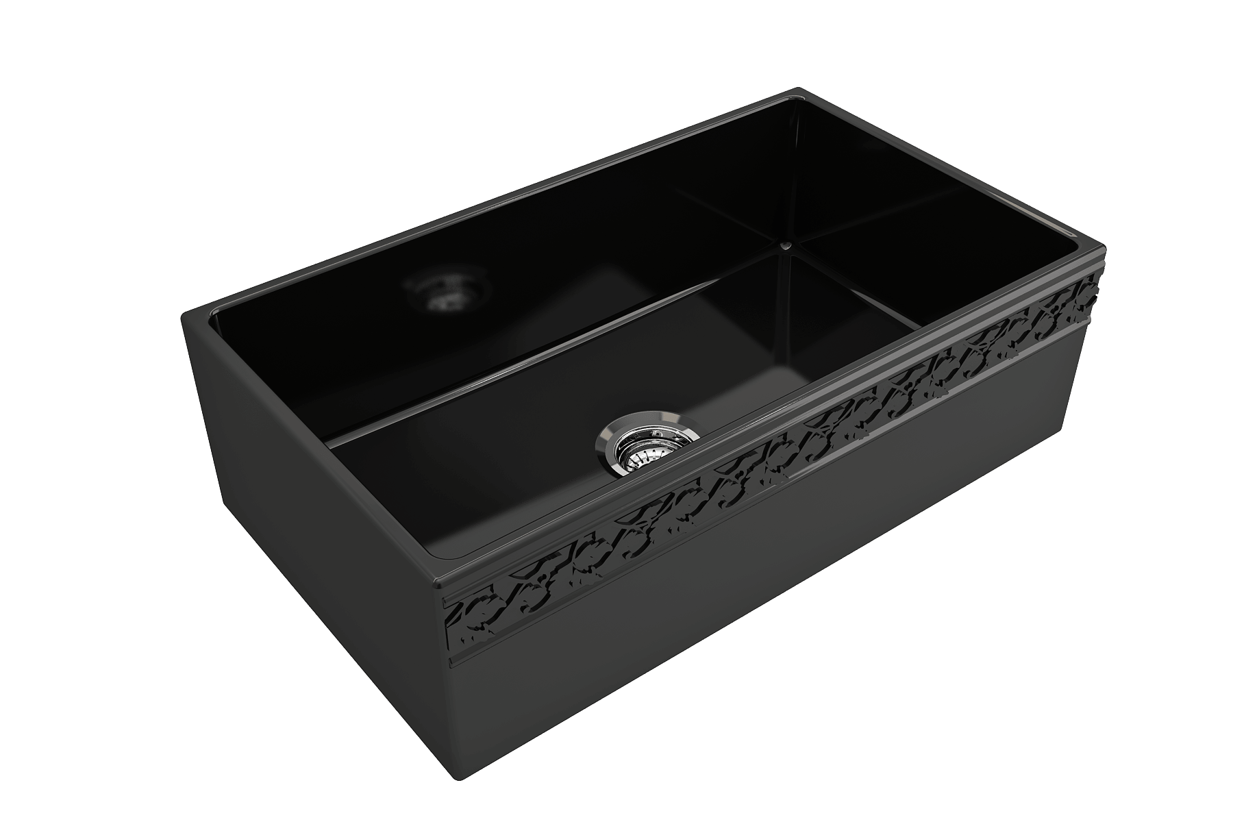 Alternate Image for BOCCHI Vigneto 33" Fireclay Farmhouse Apron Single Bowl Kitchen Sink, Black, 1353-005-0120