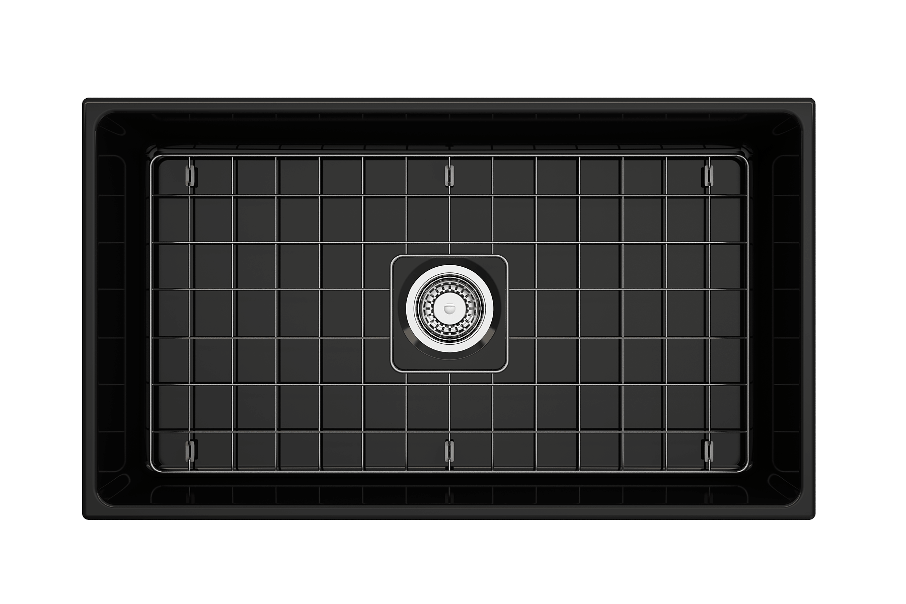 Alternate Image for BOCCHI Vigneto 33" Fireclay Farmhouse Apron Single Bowl Kitchen Sink, Black, 1353-005-0120