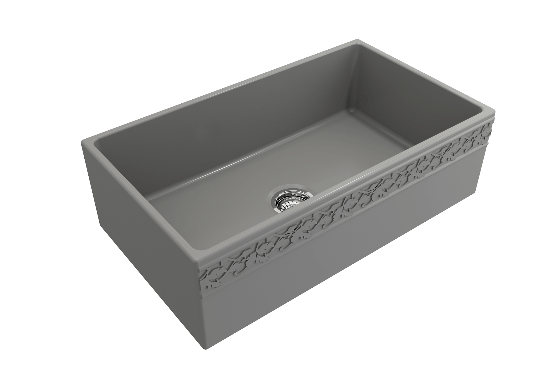 Alternate Image for BOCCHI Vigneto 33" Fireclay Farmhouse Apron Single Bowl Kitchen Sink, Matte Gray, 1353-006-0120