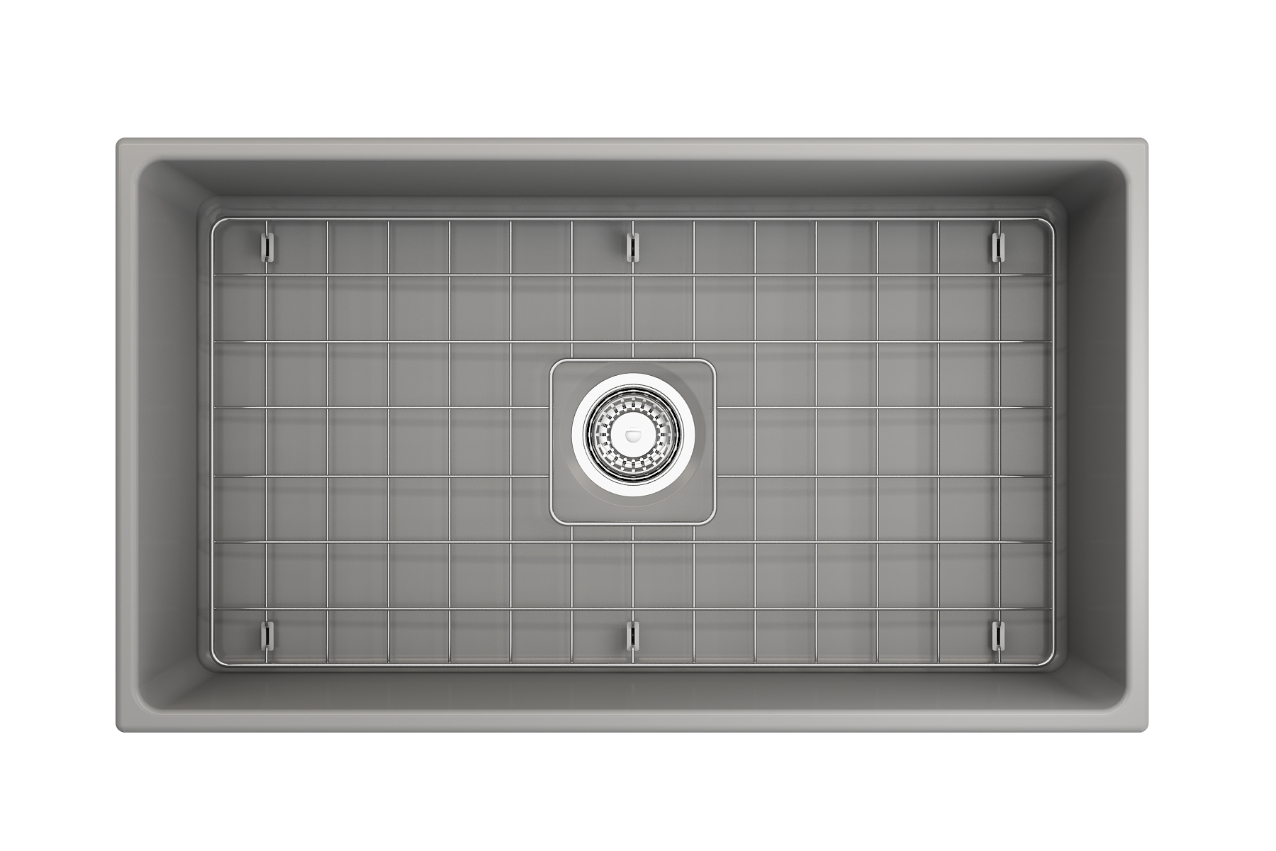 Alternate Image for BOCCHI Vigneto 33" Fireclay Farmhouse Apron Single Bowl Kitchen Sink, Matte Gray, 1353-006-0120