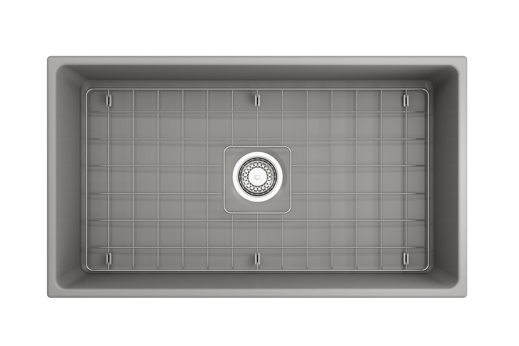 Alternate Image for BOCCHI Vigneto 33" Fireclay Farmhouse Apron Single Bowl Kitchen Sink, Matte Gray, 1353-006-0120