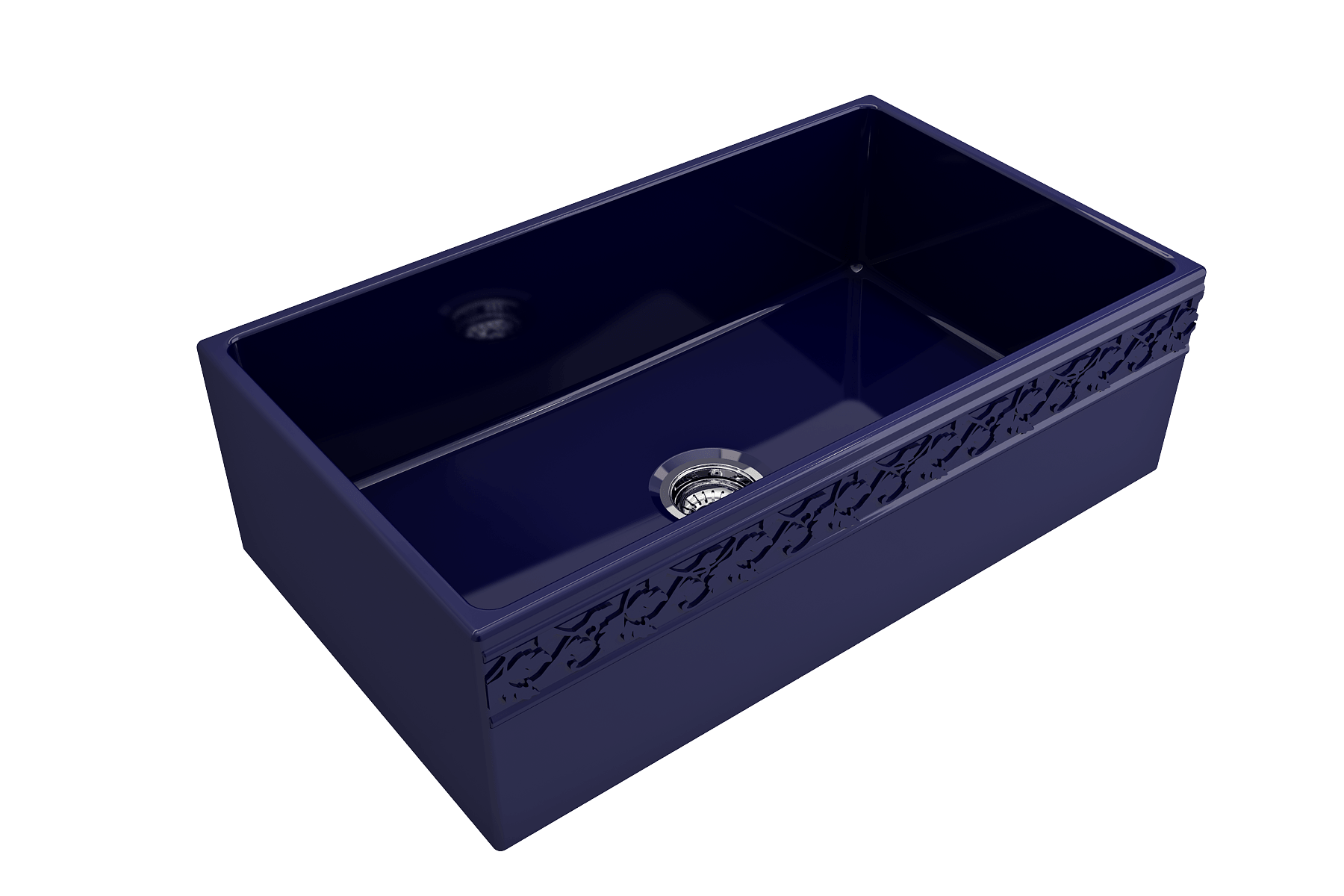 Alternate Image for BOCCHI Vigneto 33" Fireclay Farmhouse Apron Single Bowl Kitchen Sink, Sapphire Blue, 1353-010-0120