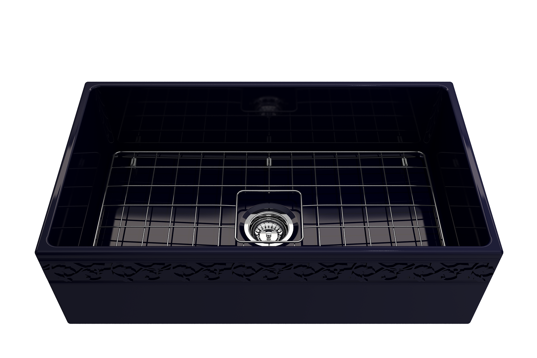Alternate Image for BOCCHI Vigneto 33" Fireclay Farmhouse Apron Single Bowl Kitchen Sink, Sapphire Blue, 1353-010-0120