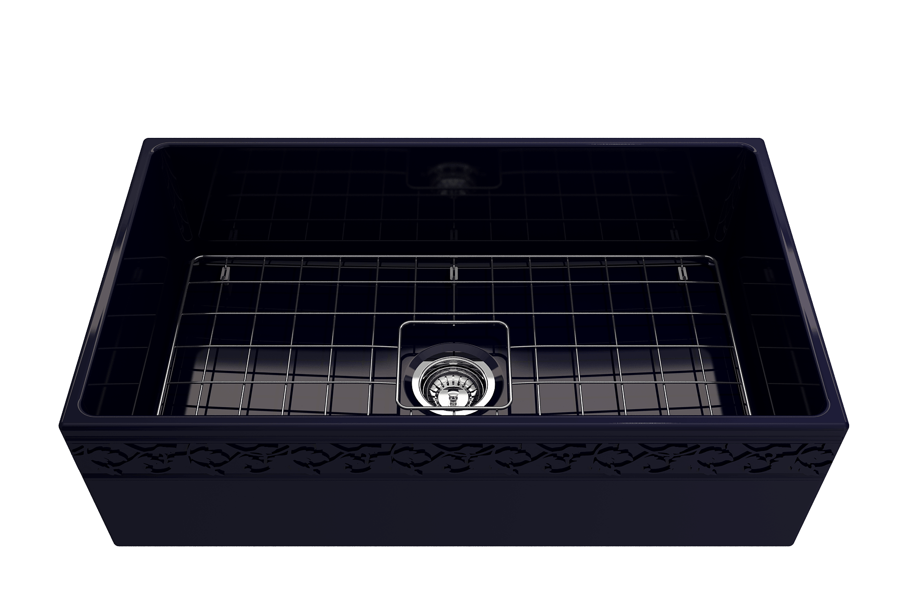 Alternate Image for BOCCHI Vigneto 33" Fireclay Farmhouse Apron Single Bowl Kitchen Sink, Sapphire Blue, 1353-010-0120