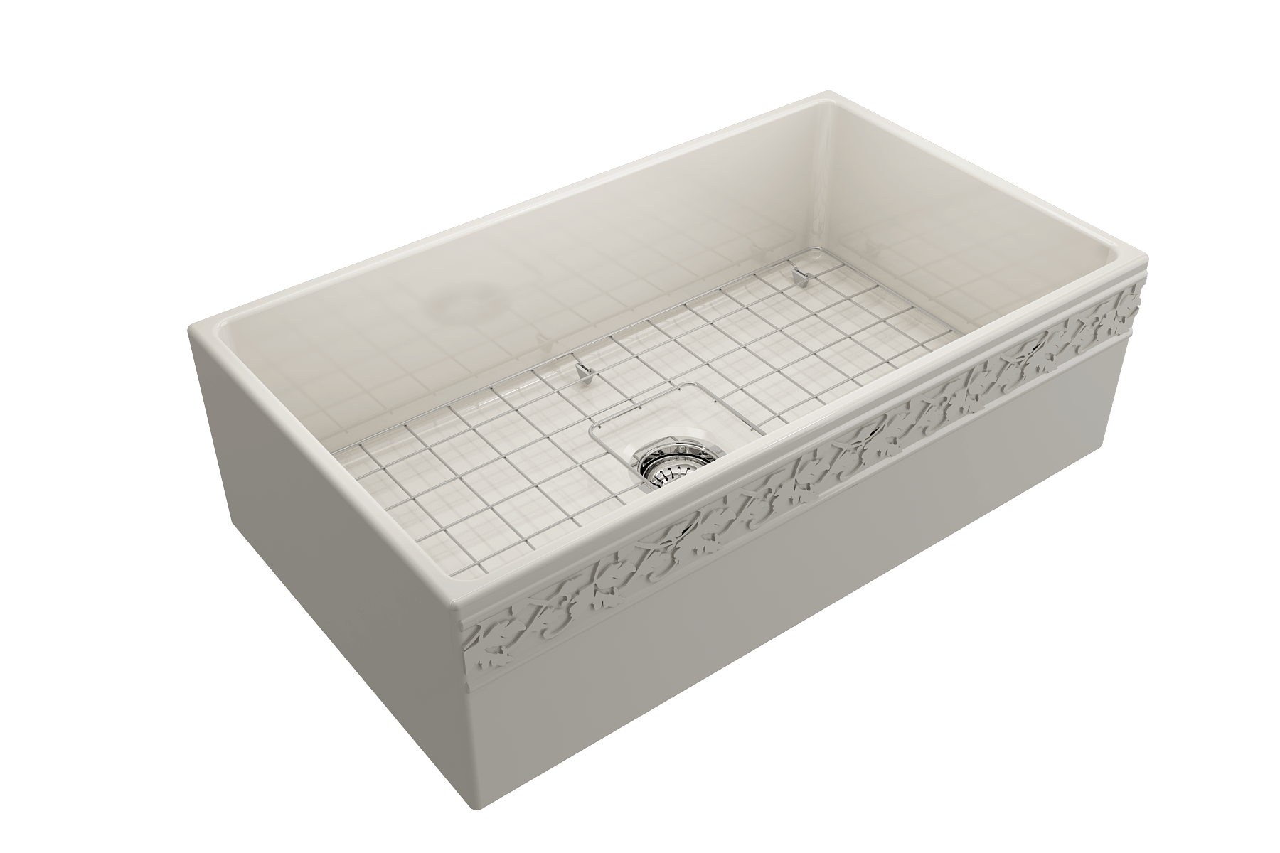 Alternate Image for BOCCHI Vigneto 33" Fireclay Farmhouse Apron Single Bowl Kitchen Sink, Biscuit, 1353-014-0120
