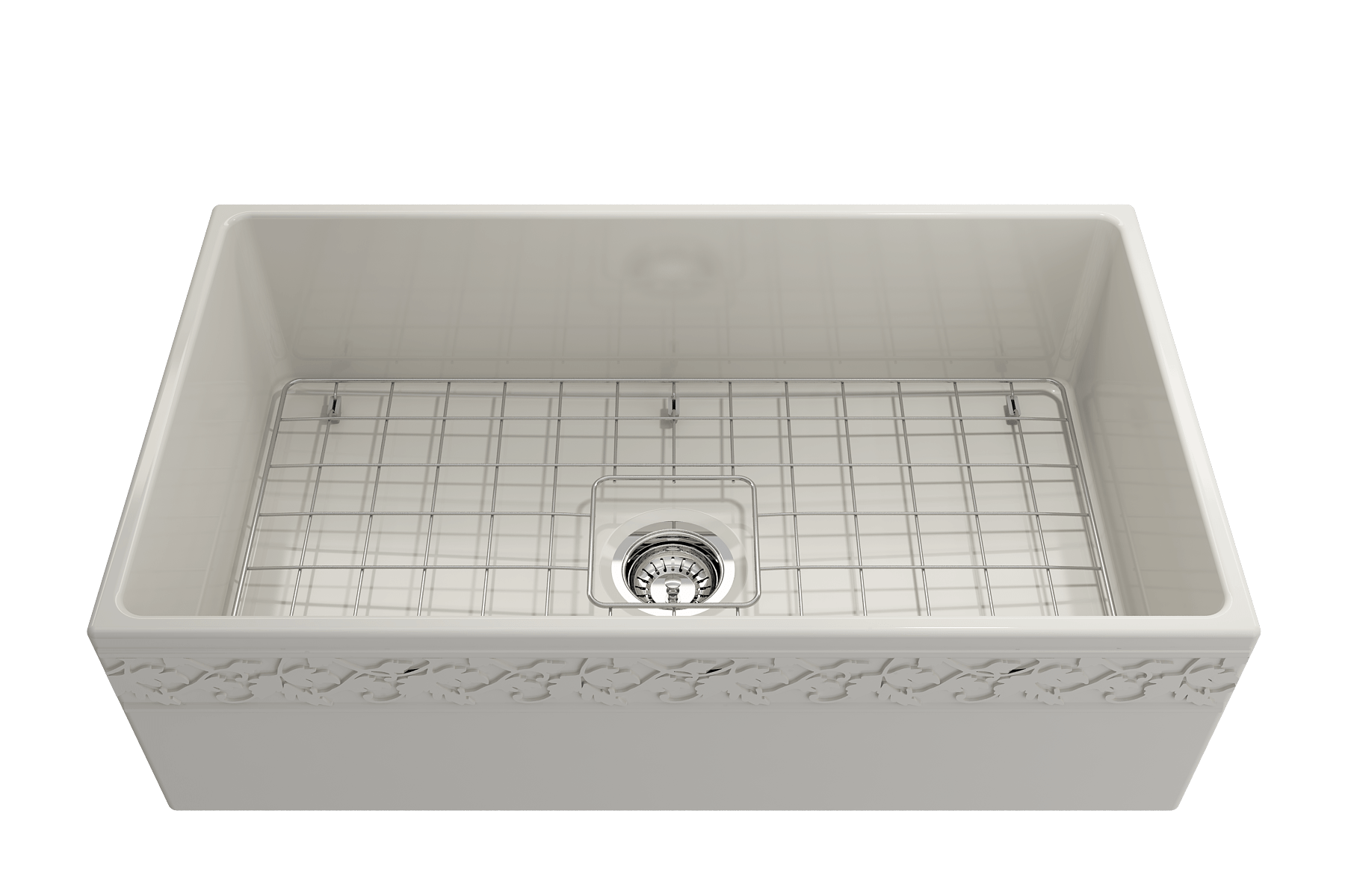 Alternate Image for BOCCHI Vigneto 33" Fireclay Farmhouse Apron Single Bowl Kitchen Sink, Biscuit, 1353-014-0120