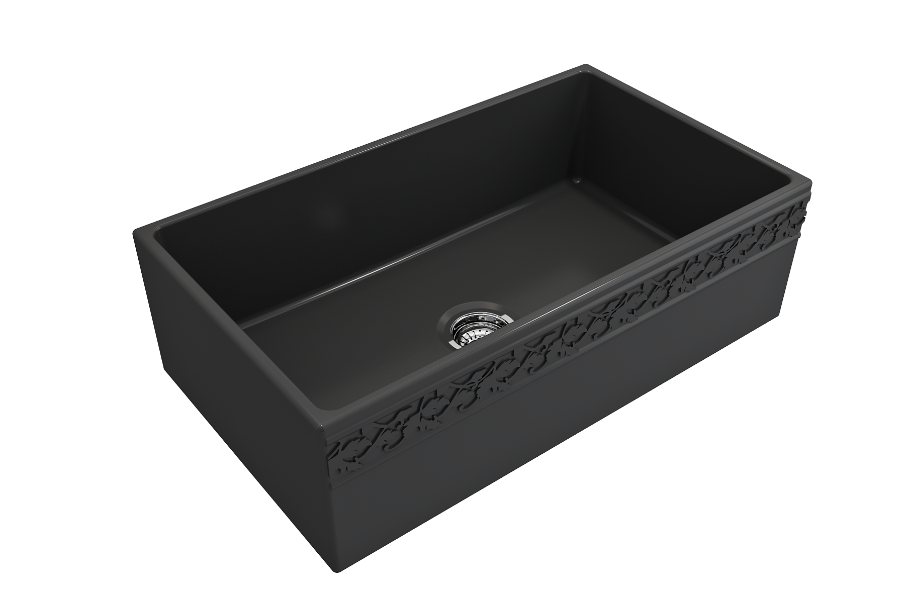 Alternate Image for BOCCHI Vigneto 33" Fireclay Farmhouse Apron Single Bowl Kitchen Sink, Matte Dark Gray, 1353-020-0120
