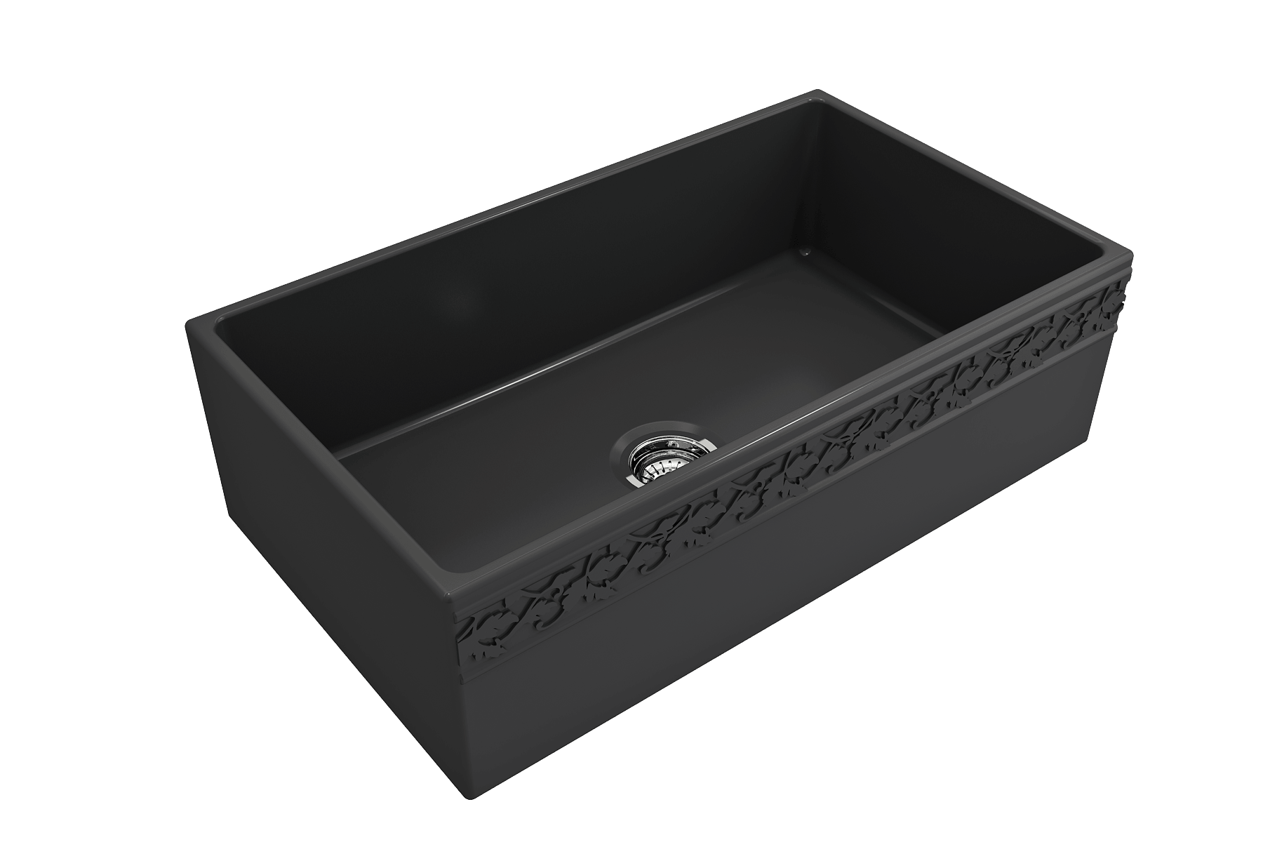Alternate Image for BOCCHI Vigneto 33" Fireclay Farmhouse Apron Single Bowl Kitchen Sink, Matte Dark Gray, 1353-020-0120