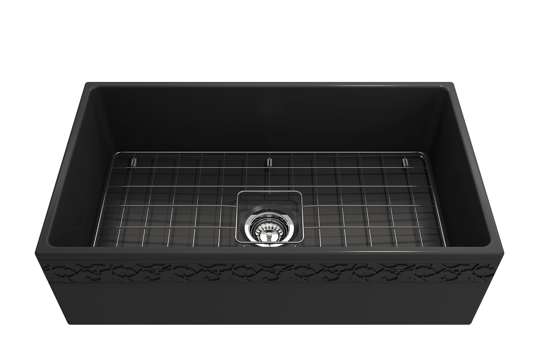 Alternate Image for BOCCHI Vigneto 33" Fireclay Farmhouse Apron Single Bowl Kitchen Sink, Matte Dark Gray, 1353-020-0120