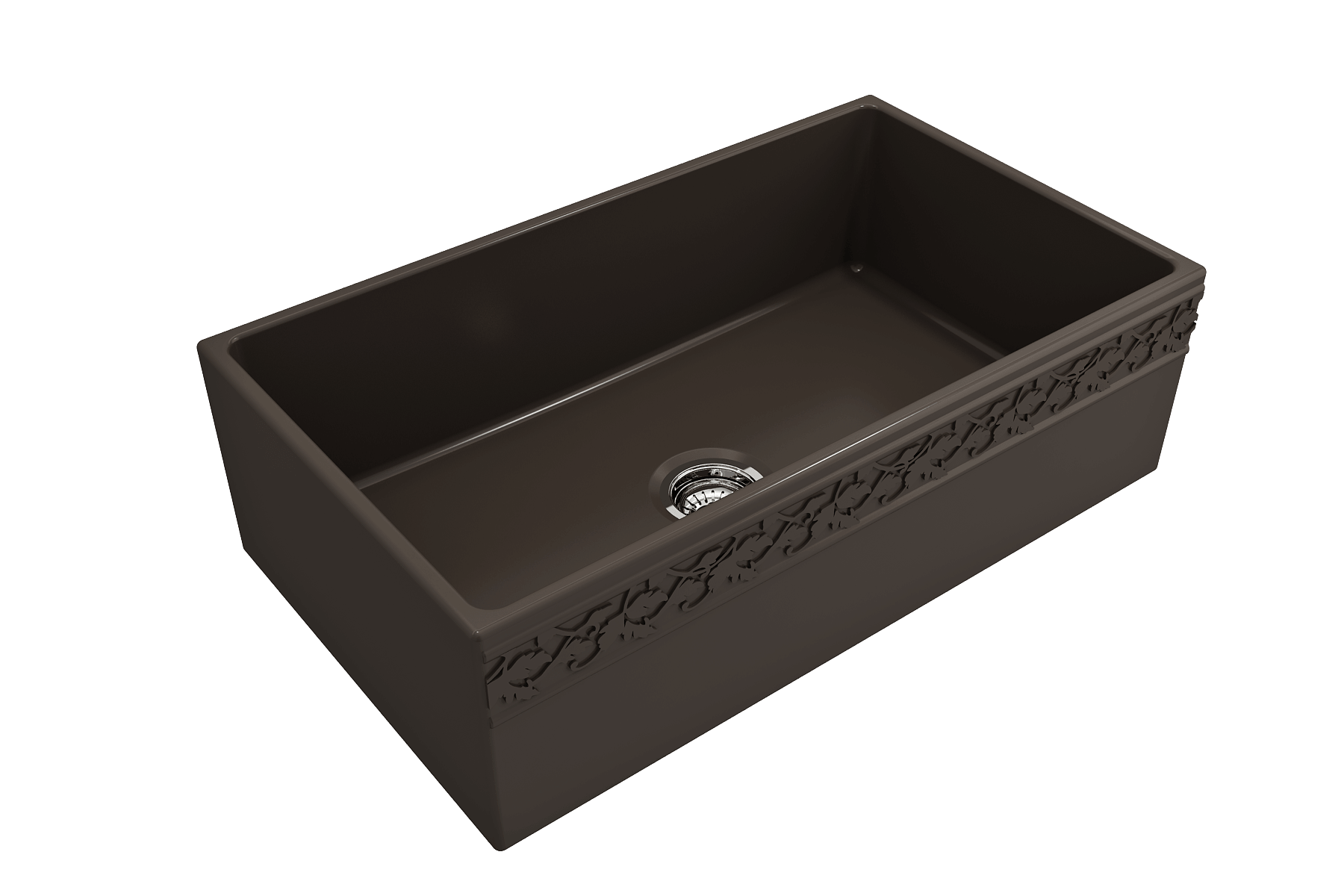 Alternate Image for BOCCHI Vigneto 33" Fireclay Farmhouse Apron Single Bowl Kitchen Sink, Matte Brown, 1353-025-0120
