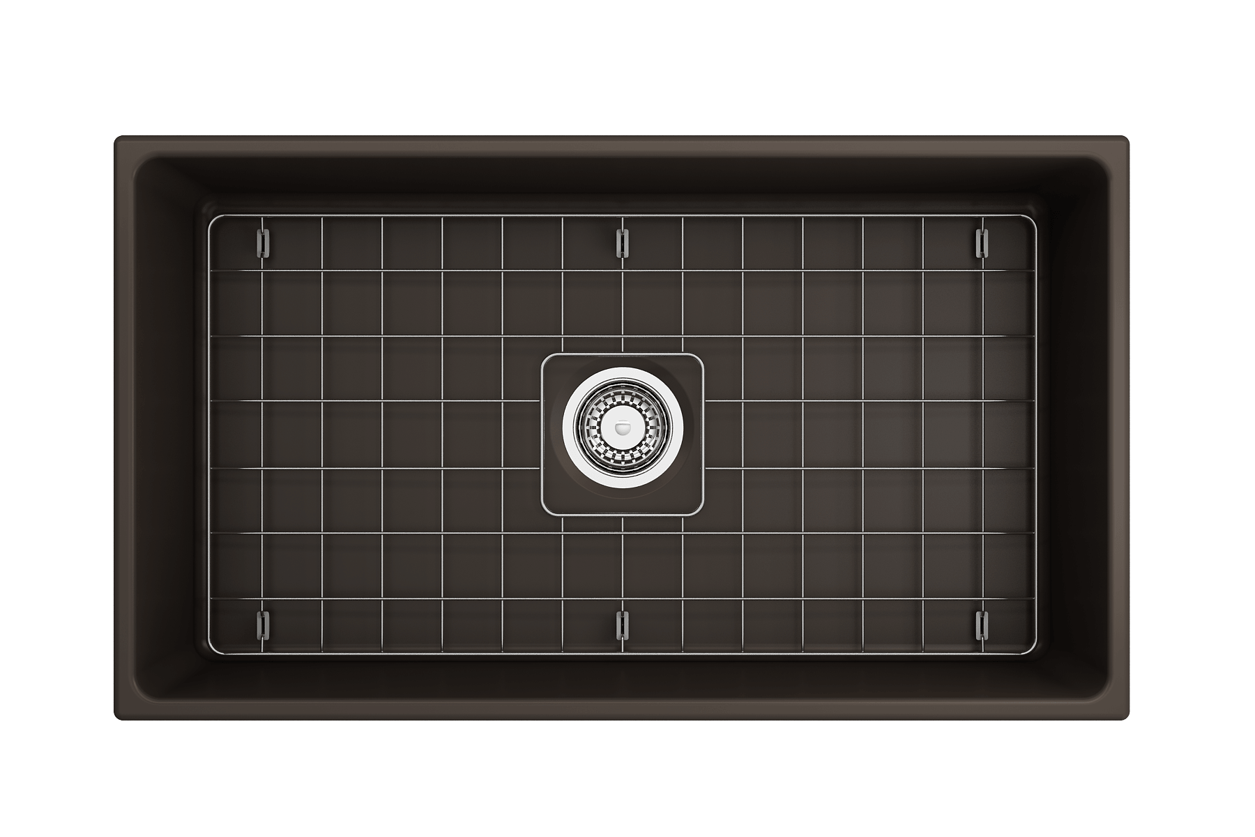 Alternate Image for BOCCHI Vigneto 33" Fireclay Farmhouse Apron Single Bowl Kitchen Sink, Matte Brown, 1353-025-0120