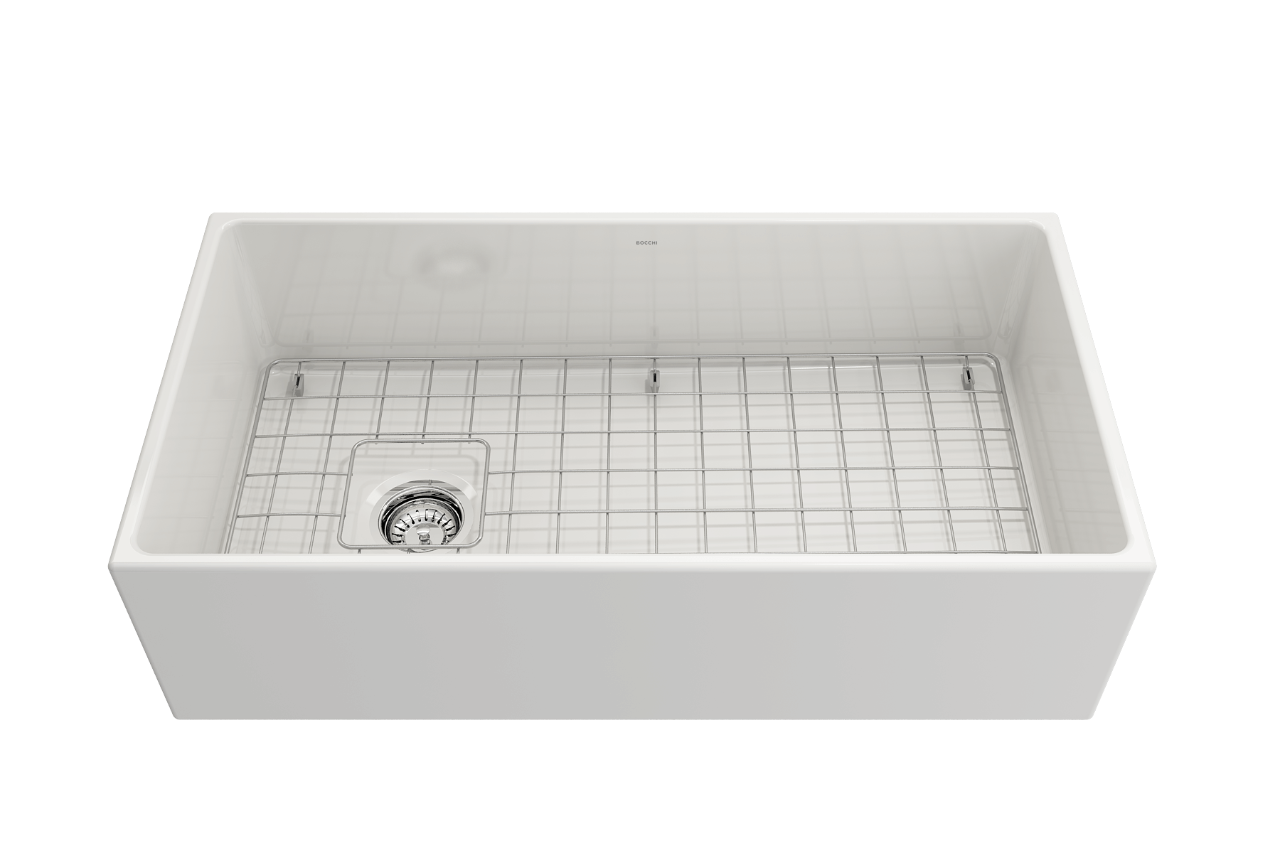 Alternate Image for BOCCHI Contempo 36" Fireclay Farmhouse Apron Single Bowl Kitchen Sink, White, 1354-001-0120