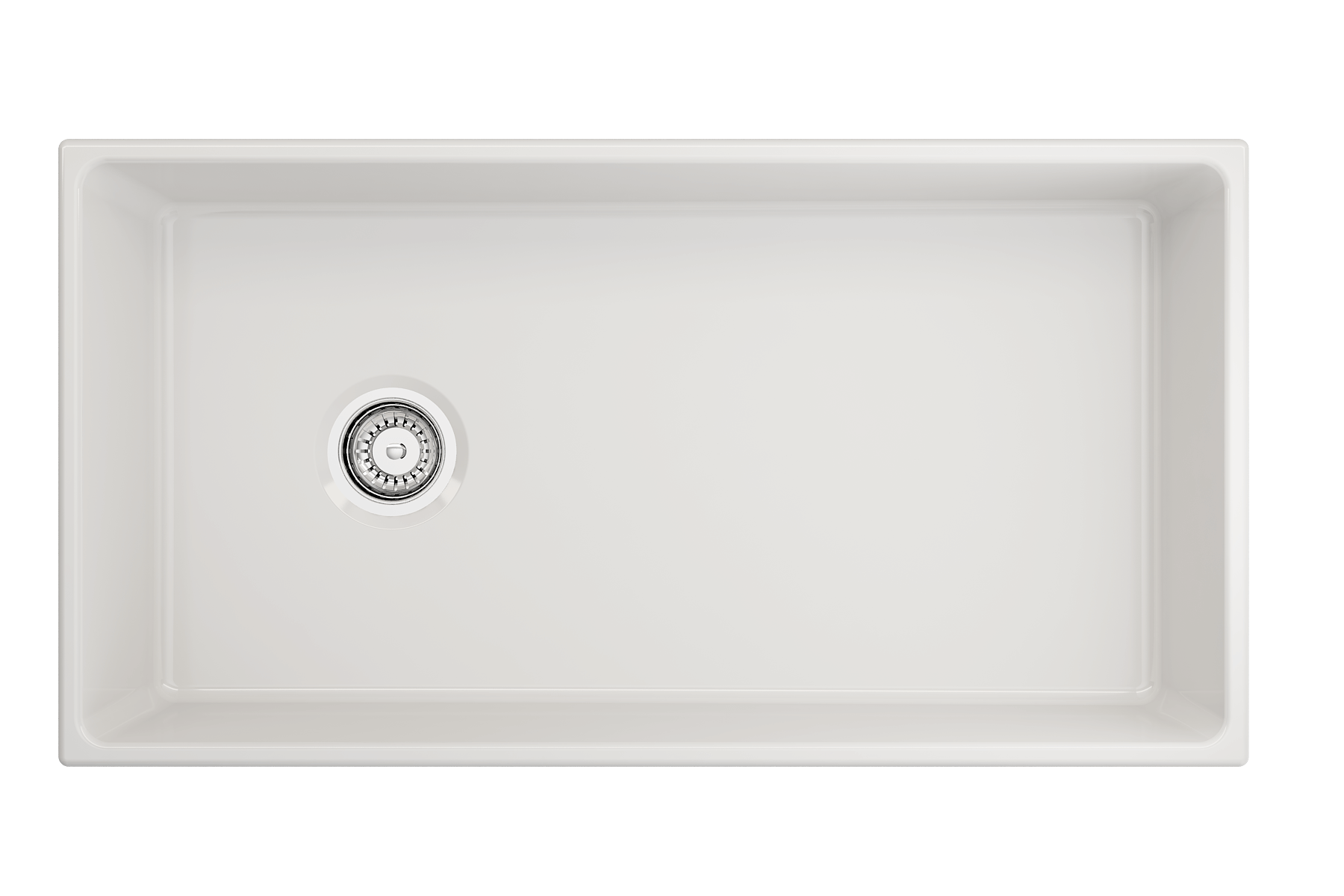 BOCCHI Contempo 36" Fireclay Farmhouse Apron Single Bowl Kitchen Sink, White, 1354-001-0120
