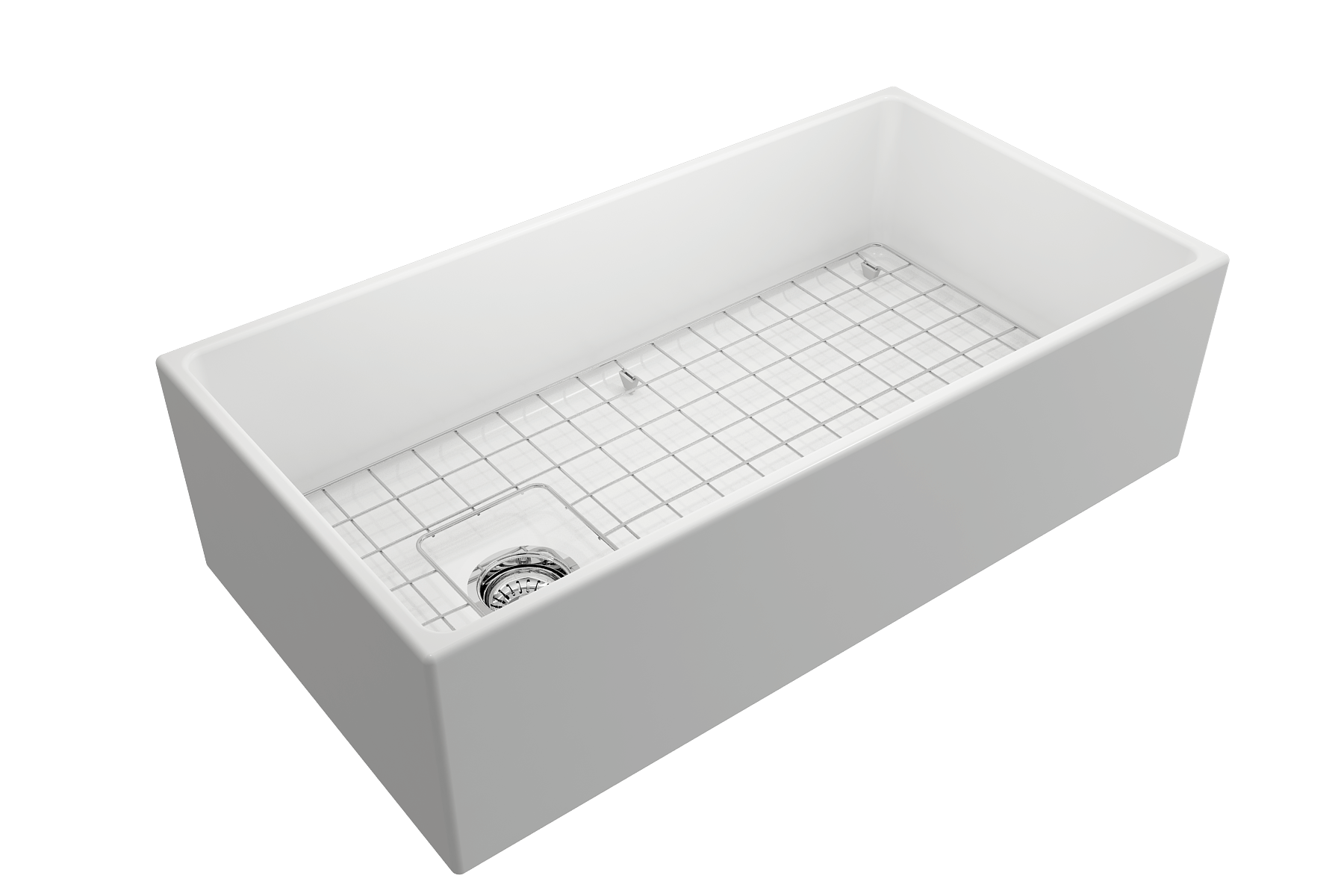 Alternate Image for BOCCHI Contempo 36" Fireclay Farmhouse Apron Single Bowl Kitchen Sink, Matte White, 1354-002-0120