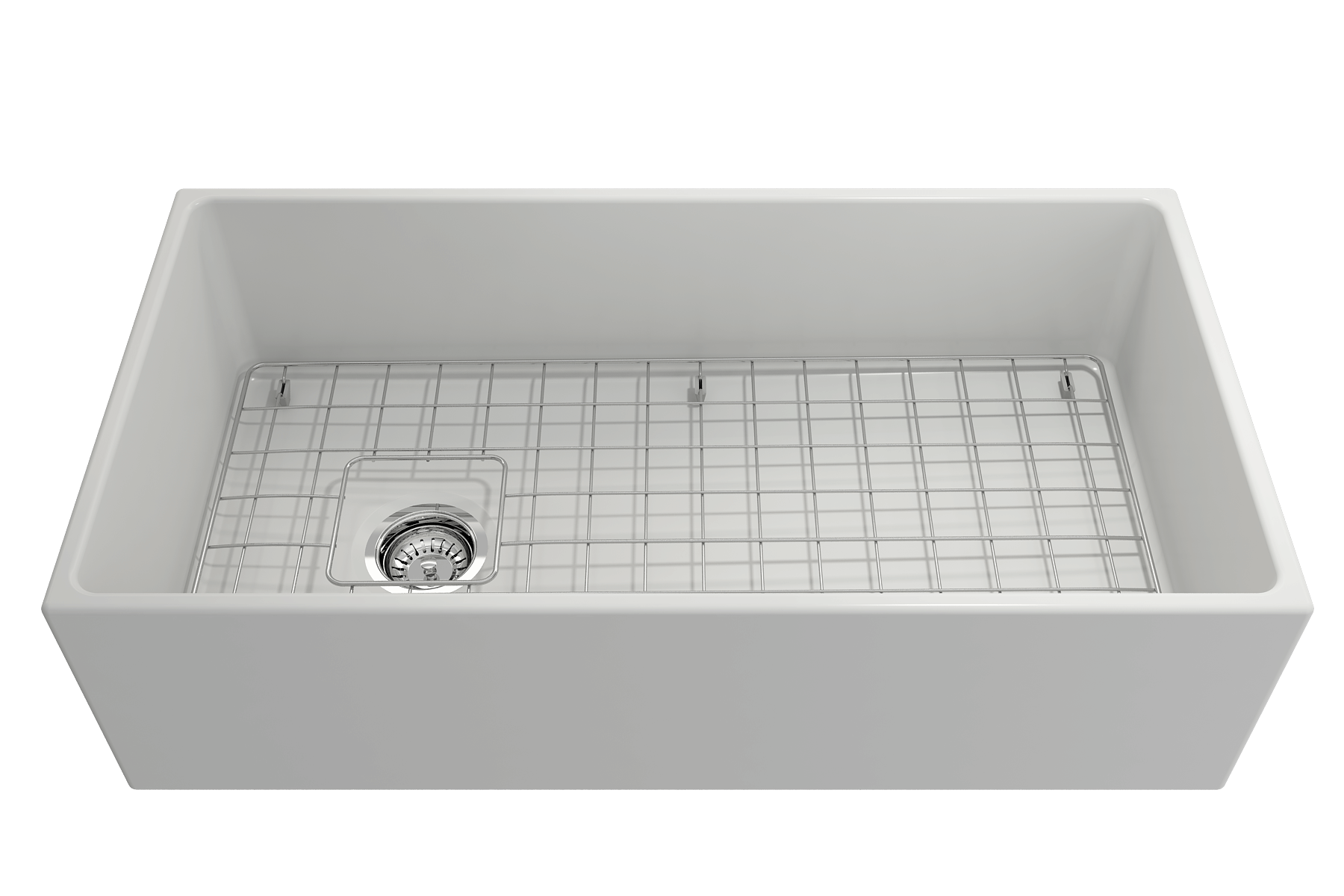 Alternate Image for BOCCHI Contempo 36" Fireclay Farmhouse Apron Single Bowl Kitchen Sink, Matte White, 1354-002-0120