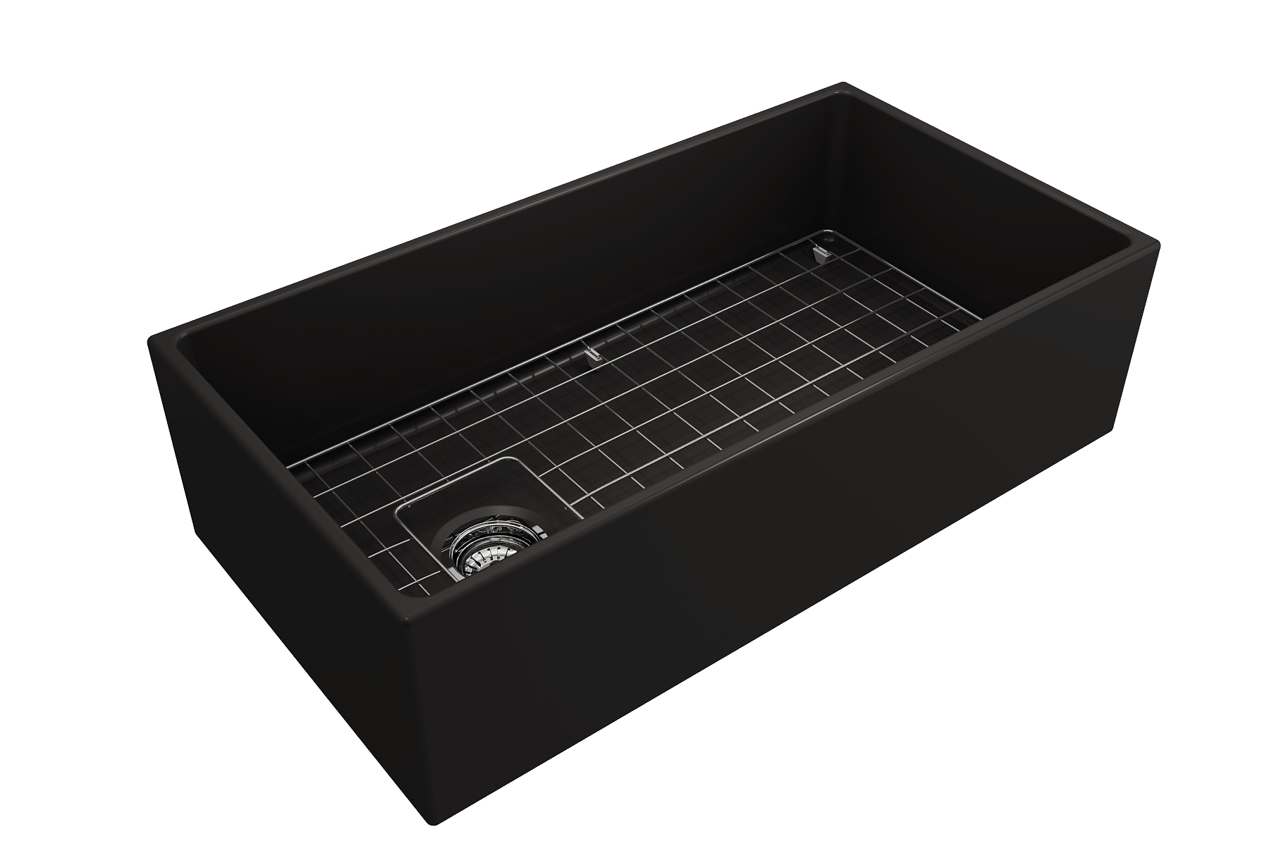 Alternate Image for BOCCHI Contempo 36" Fireclay Farmhouse Apron Single Bowl Kitchen Sink, Matte Black, 1354-004-0120
