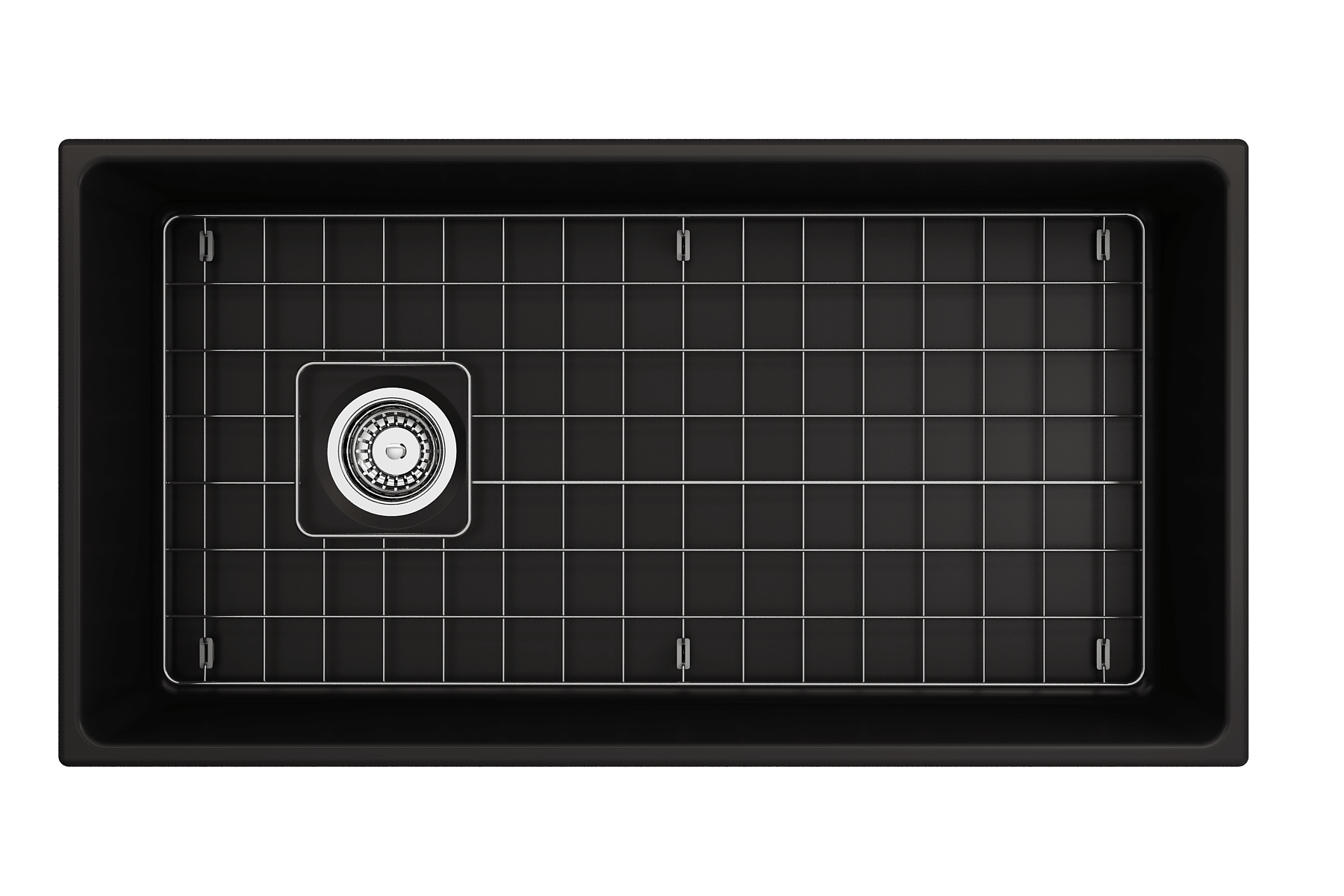 Alternate Image for BOCCHI Contempo 36" Fireclay Farmhouse Apron Single Bowl Kitchen Sink, Matte Black, 1354-004-0120