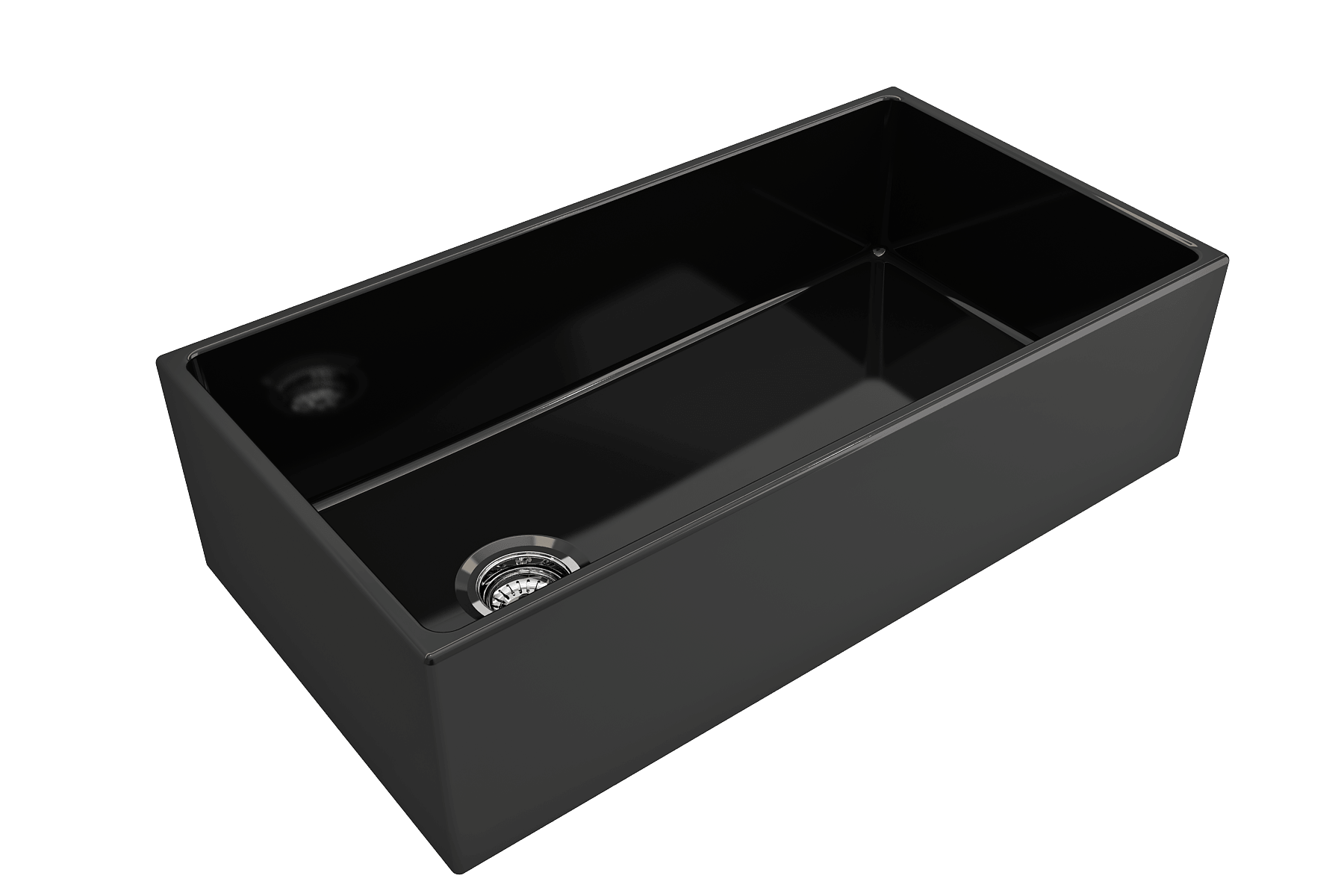 Alternate Image for BOCCHI Contempo 36" Fireclay Farmhouse Apron Single Bowl Kitchen Sink, Black, 1354-005-0120