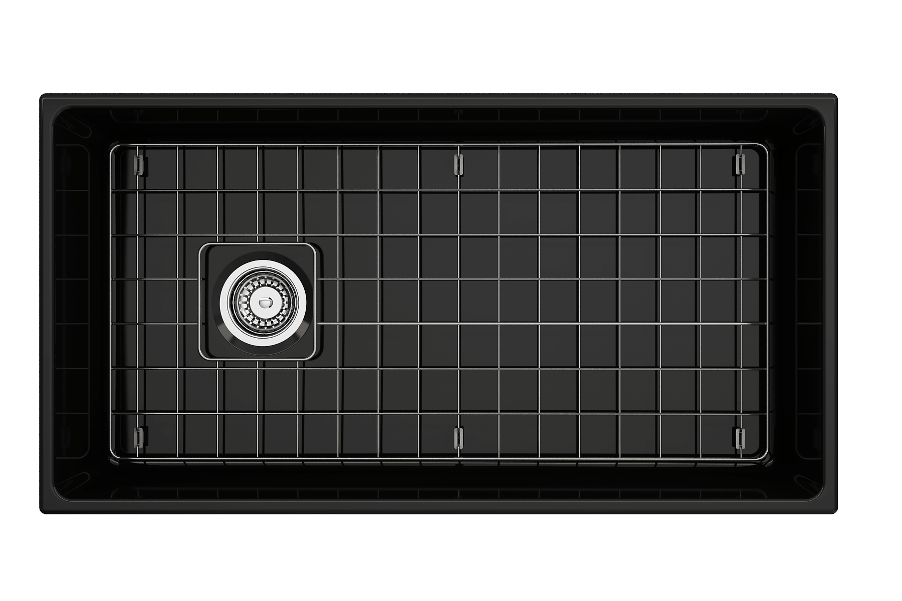 Alternate Image for BOCCHI Contempo 36" Fireclay Farmhouse Apron Single Bowl Kitchen Sink, Black, 1354-005-0120