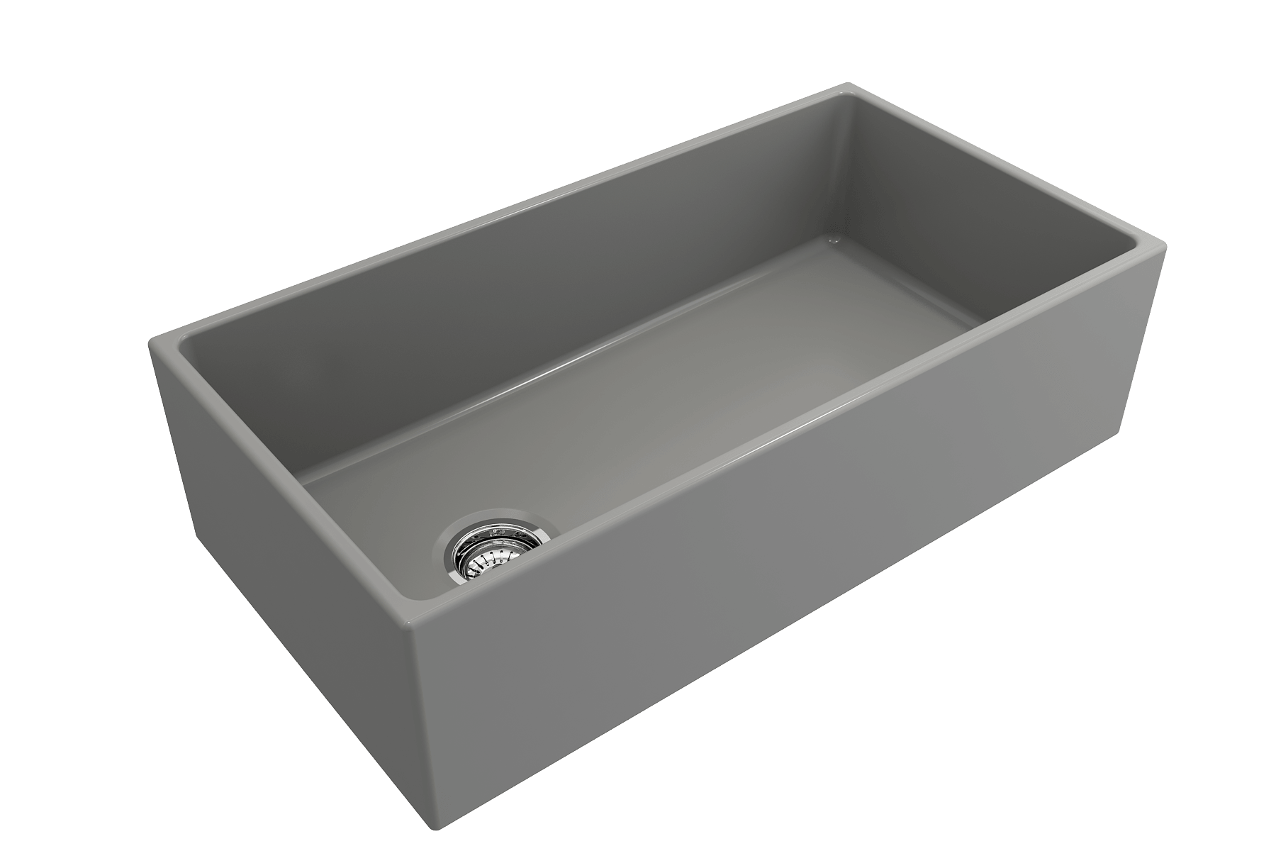 Alternate Image for BOCCHI Contempo 36" Fireclay Farmhouse Apron Single Bowl Kitchen Sink, Matte Gray, 1354-006-0120