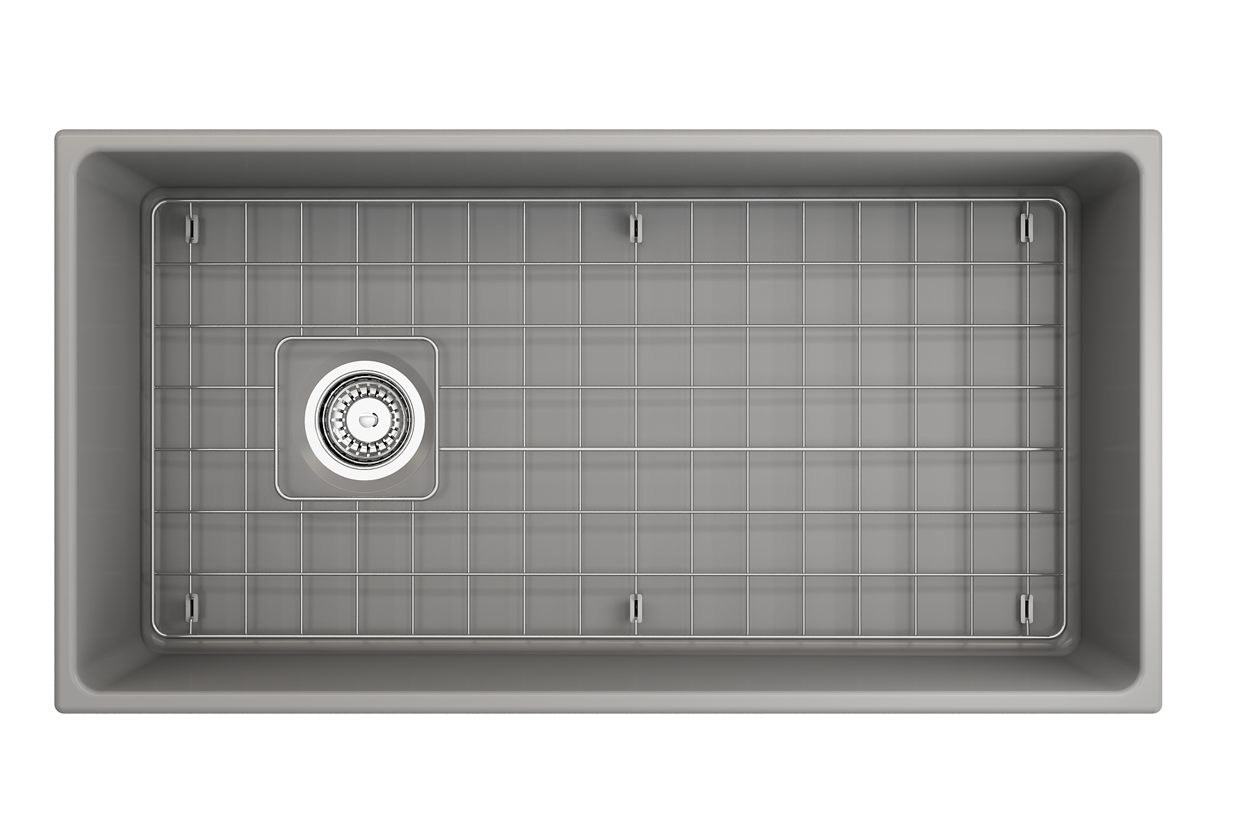 Alternate Image for BOCCHI Contempo 36" Fireclay Farmhouse Apron Single Bowl Kitchen Sink, Matte Gray, 1354-006-0120