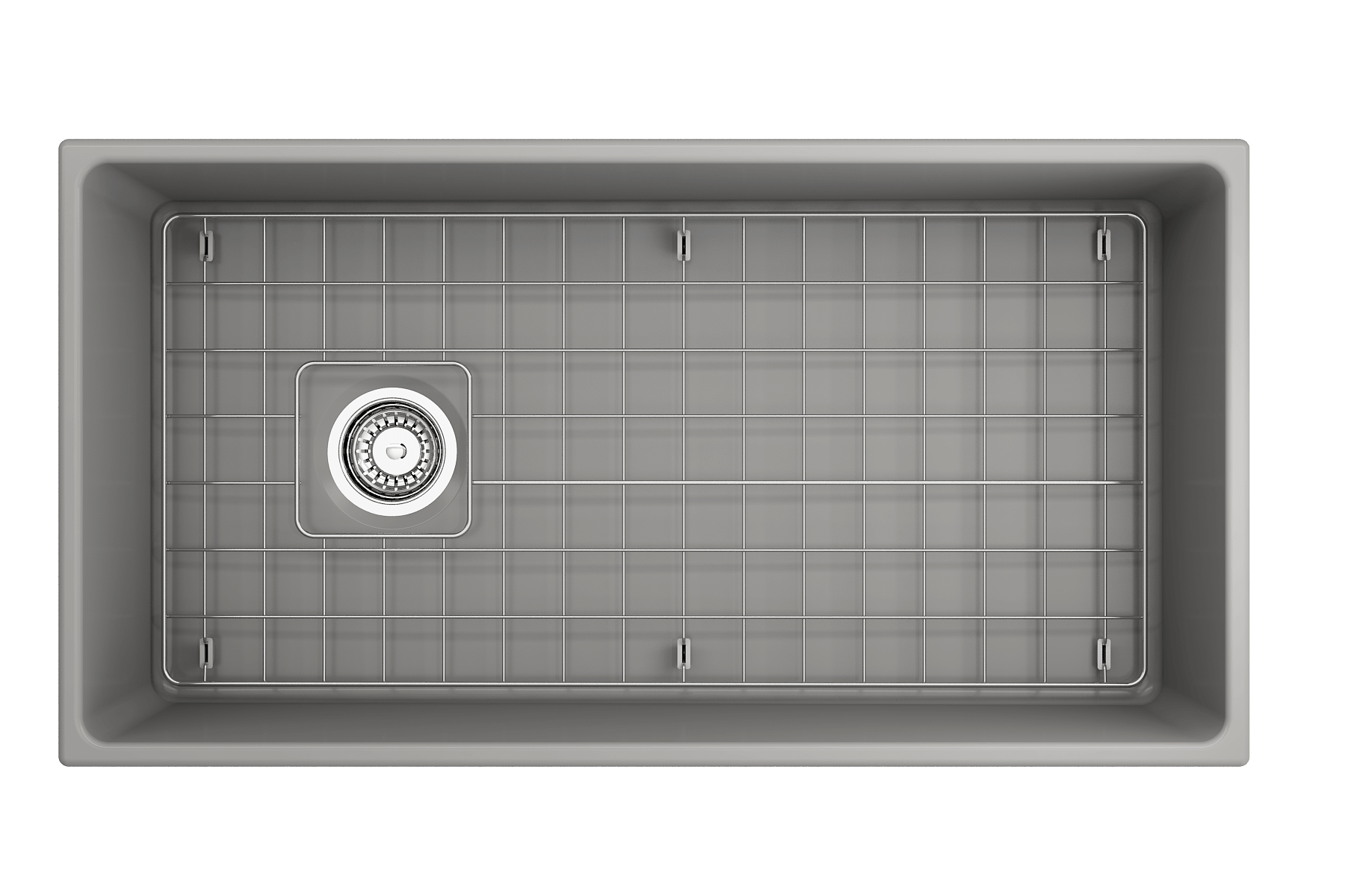 Alternate Image for BOCCHI Contempo 36" Fireclay Farmhouse Apron Single Bowl Kitchen Sink, Matte Gray, 1354-006-0120
