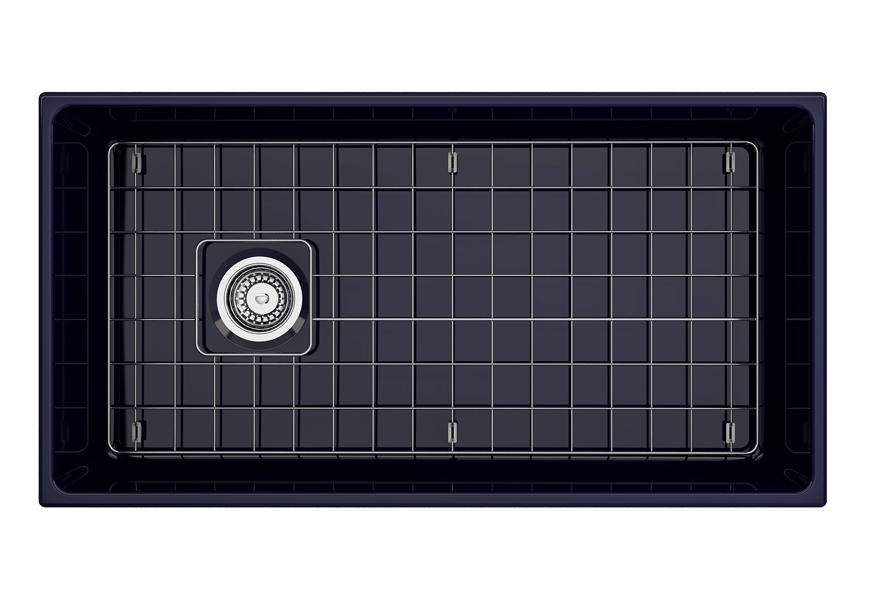 Alternate Image for BOCCHI Contempo 36" Fireclay Farmhouse Apron Single Bowl Kitchen Sink, Sapphire Blue, 1354-010-0120