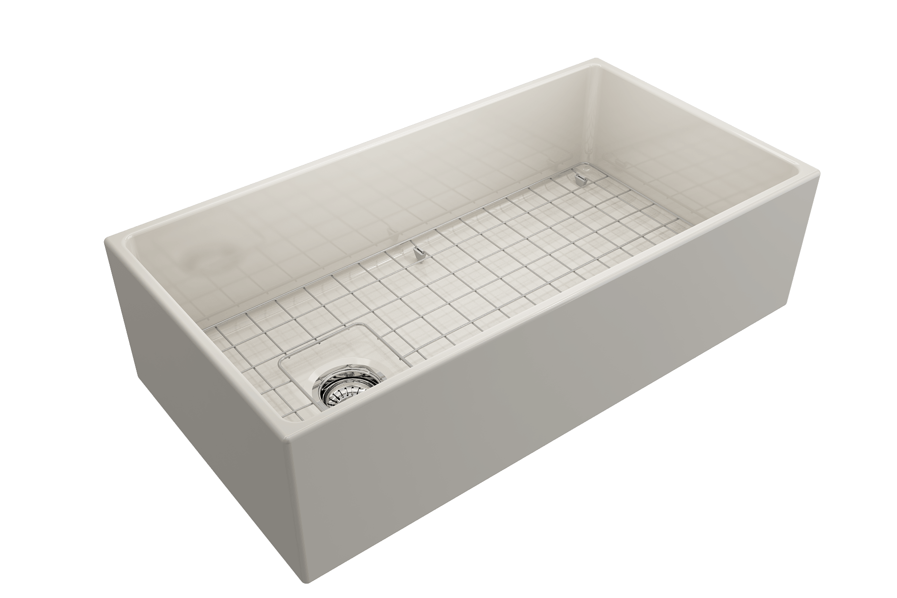 Alternate Image for BOCCHI Contempo 36" Fireclay Farmhouse Apron Single Bowl Kitchen Sink, Biscuit, 1354-014-0120