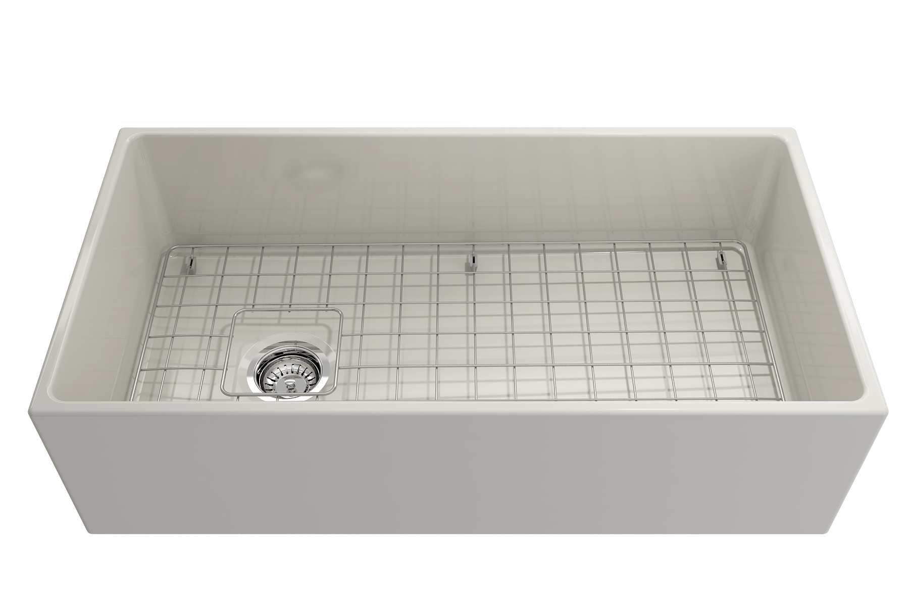 Alternate Image for BOCCHI Contempo 36" Fireclay Farmhouse Apron Single Bowl Kitchen Sink, Biscuit, 1354-014-0120