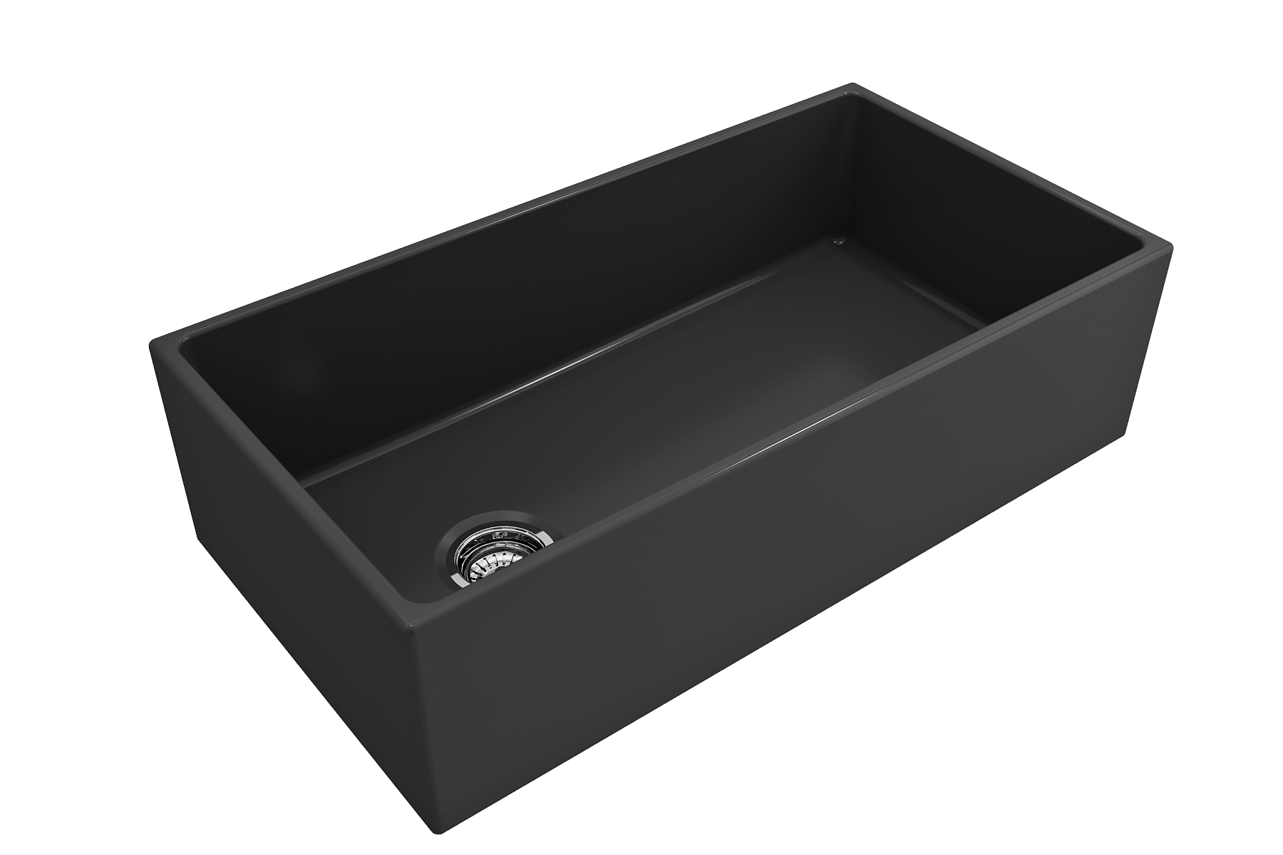 Alternate Image for BOCCHI Contempo 36" Fireclay Farmhouse Apron Single Bowl Kitchen Sink, Matte Dark Gray, 1354-020-0120