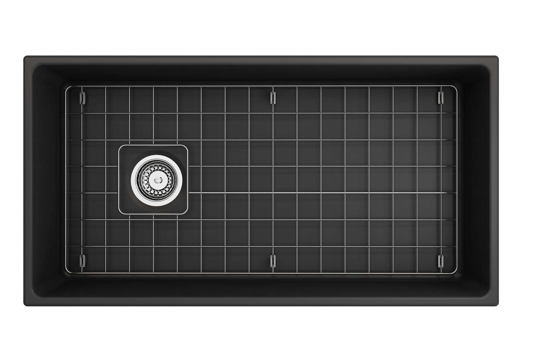 Alternate Image for BOCCHI Contempo 36" Fireclay Farmhouse Apron Single Bowl Kitchen Sink, Matte Dark Gray, 1354-020-0120