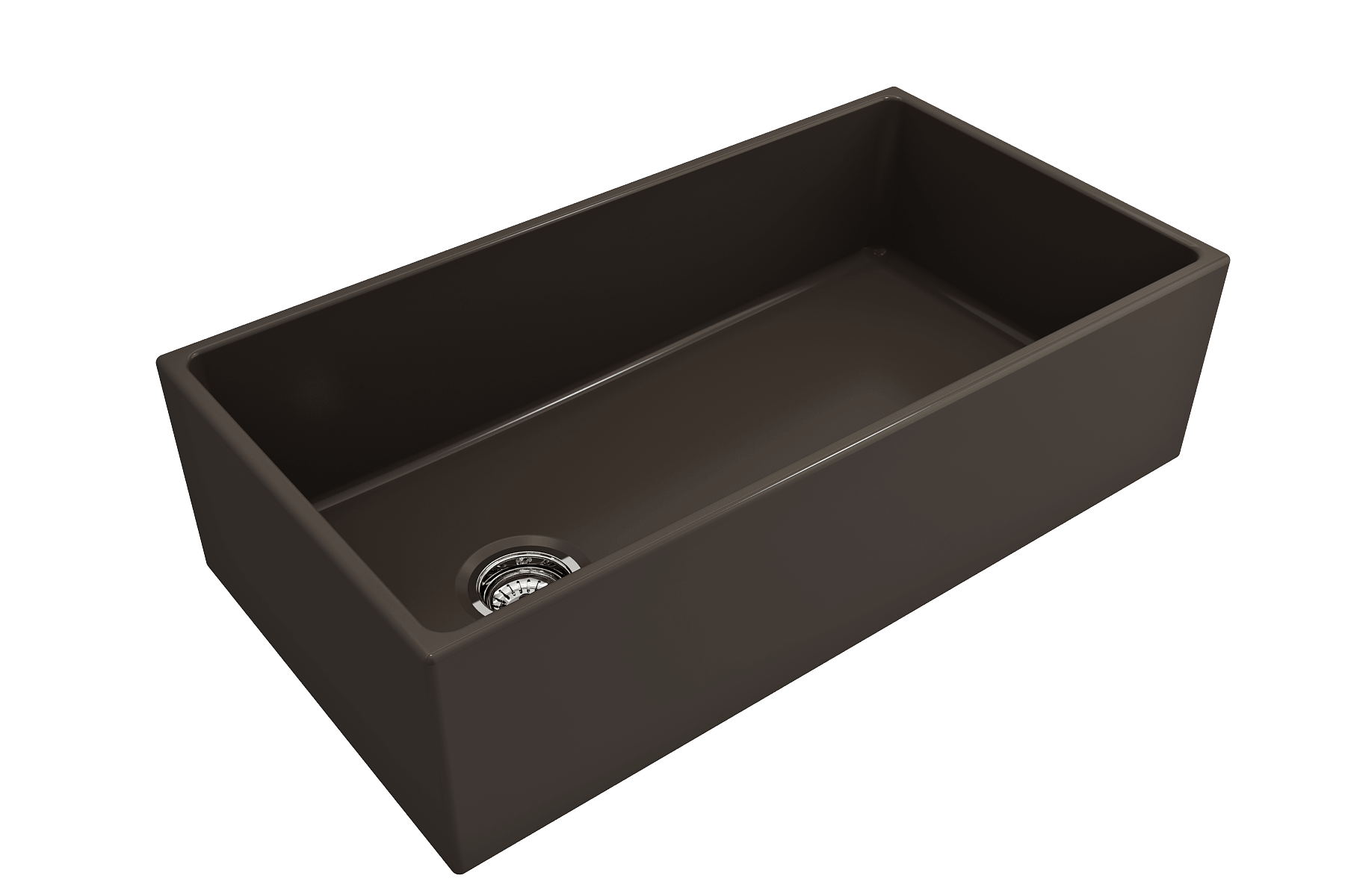 Alternate Image for BOCCHI Contempo 36" Fireclay Farmhouse Apron Single Bowl Kitchen Sink, Matte Brown, 1354-025-0120