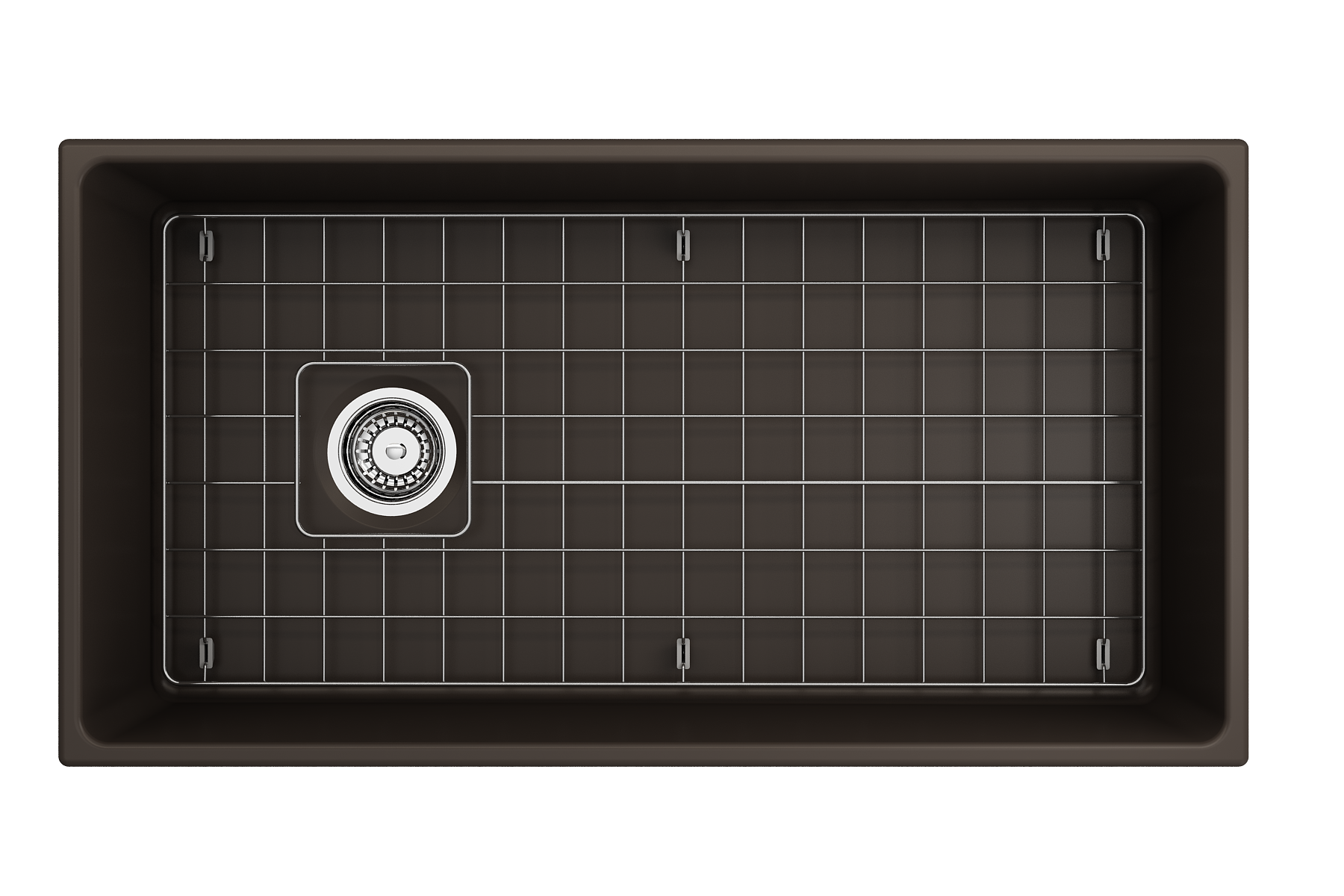 Alternate Image for BOCCHI Contempo 36" Fireclay Farmhouse Apron Single Bowl Kitchen Sink, Matte Brown, 1354-025-0120