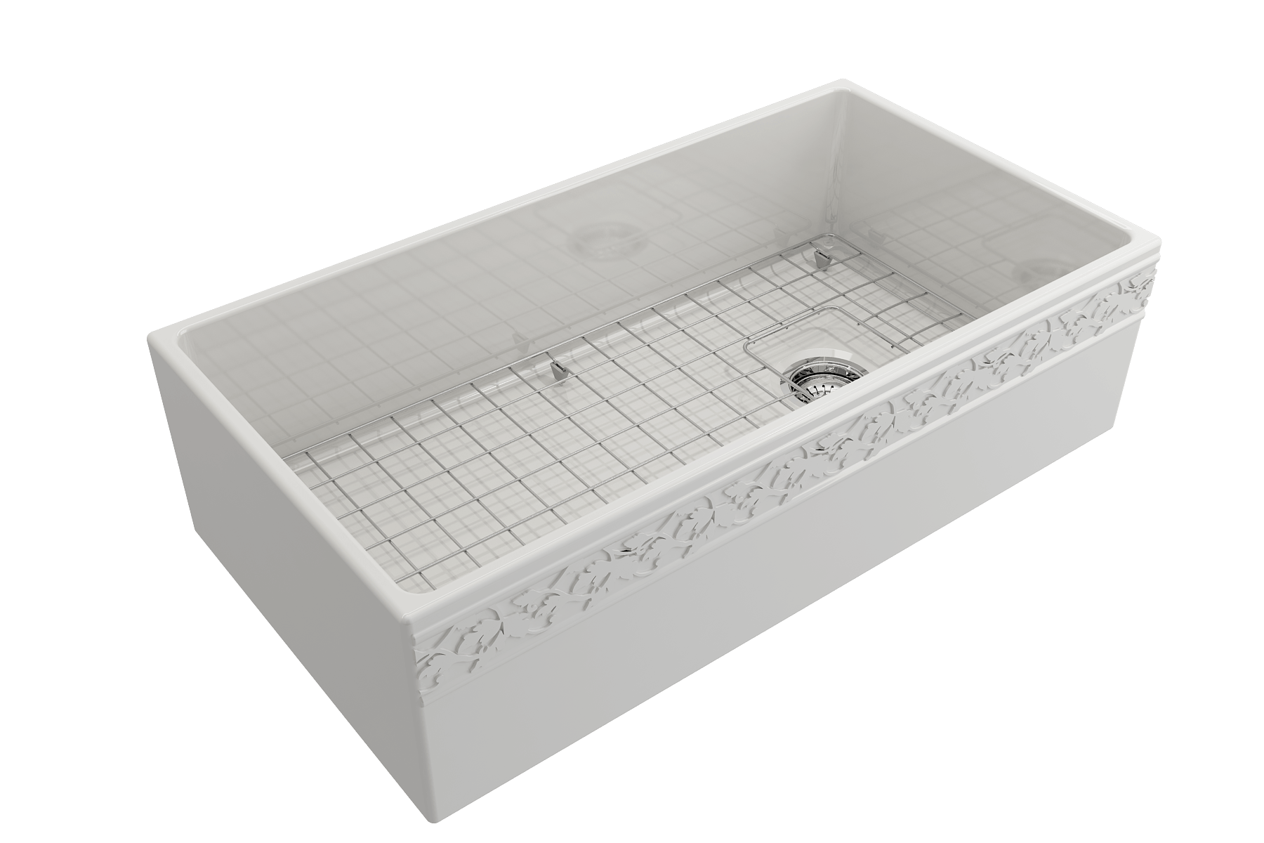 Alternate Image for BOCCHI Vigneto 36" Fireclay Farmhouse Apron Single Bowl Kitchen Sink, White, 1355-001-0120