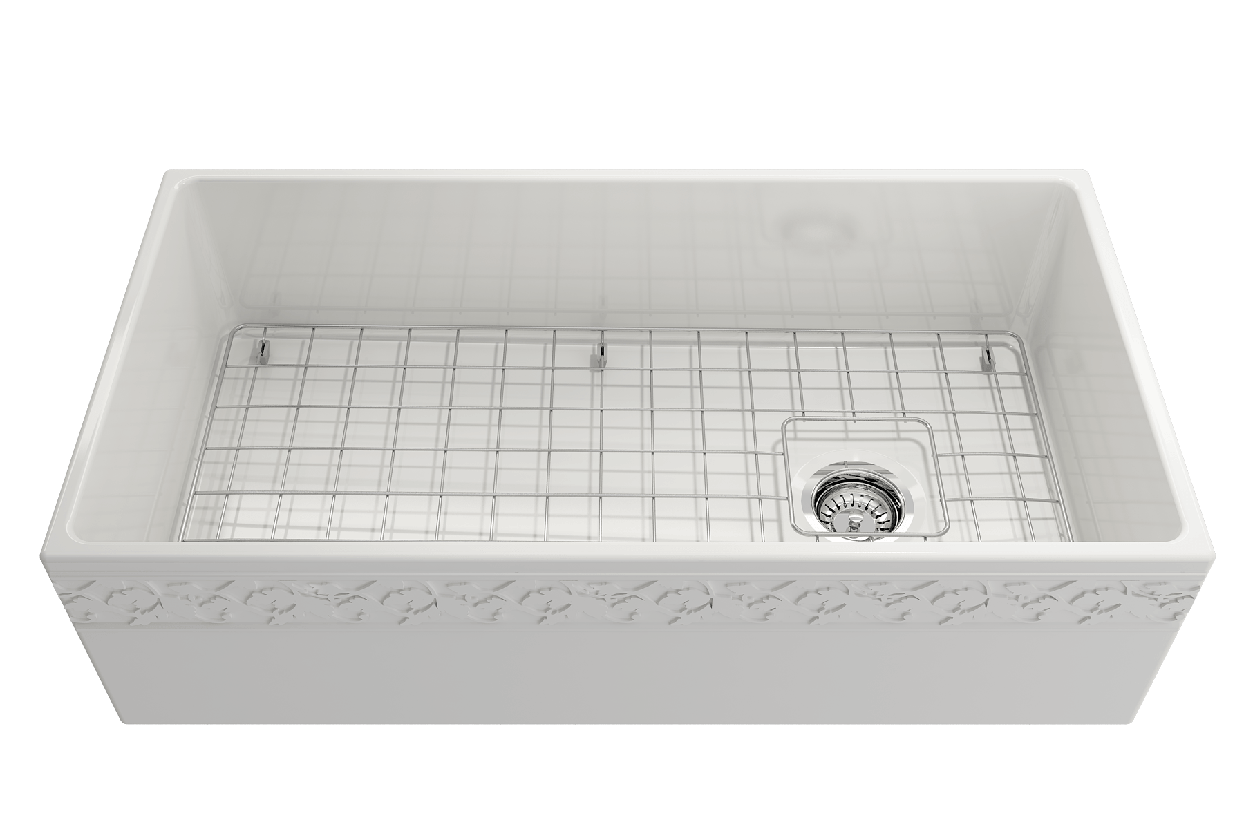 Alternate Image for BOCCHI Vigneto 36" Fireclay Farmhouse Apron Single Bowl Kitchen Sink, White, 1355-001-0120