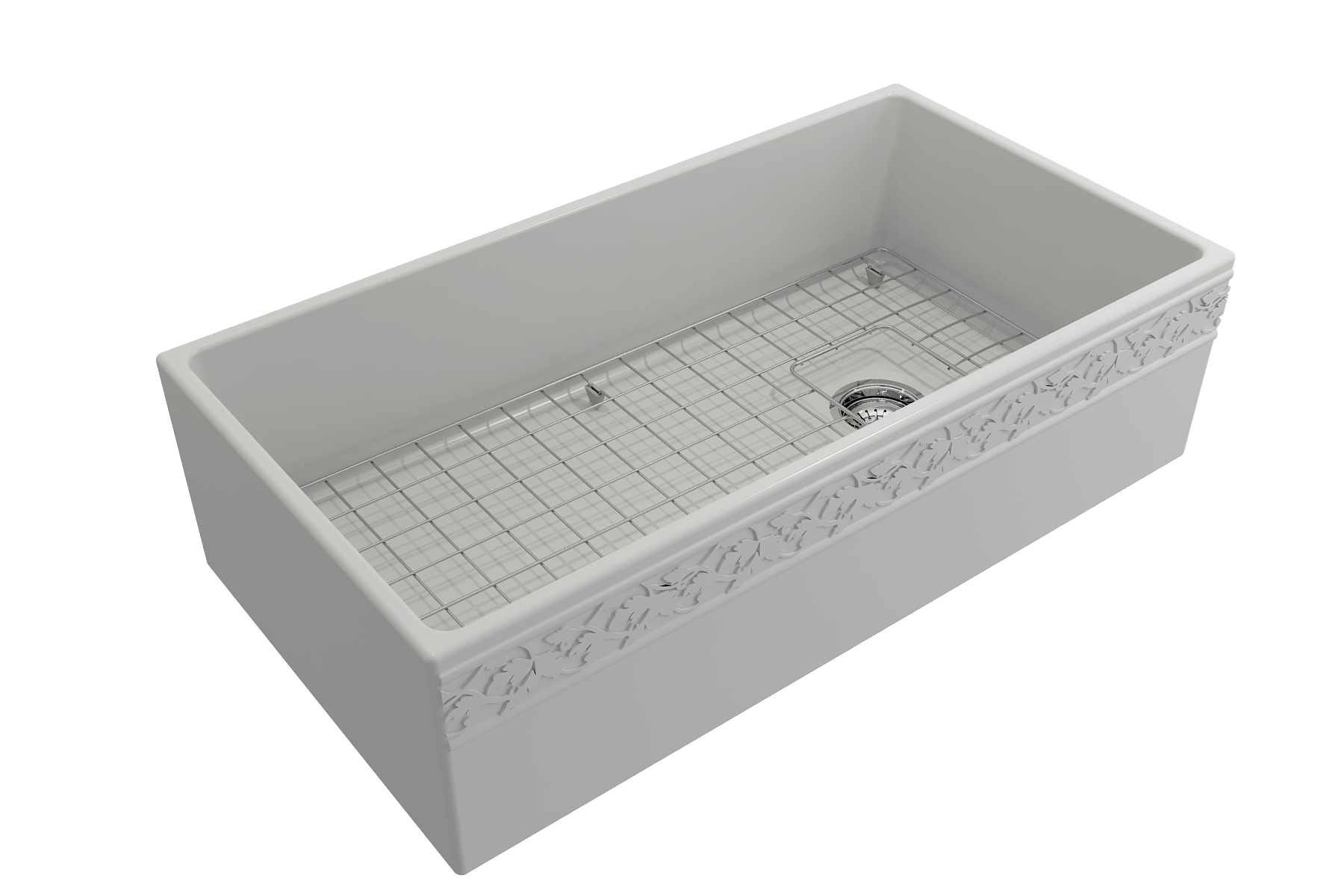 Alternate Image for BOCCHI Vigneto 36" Fireclay Farmhouse Apron Single Bowl Kitchen Sink, Matte White, 1355-002-0120