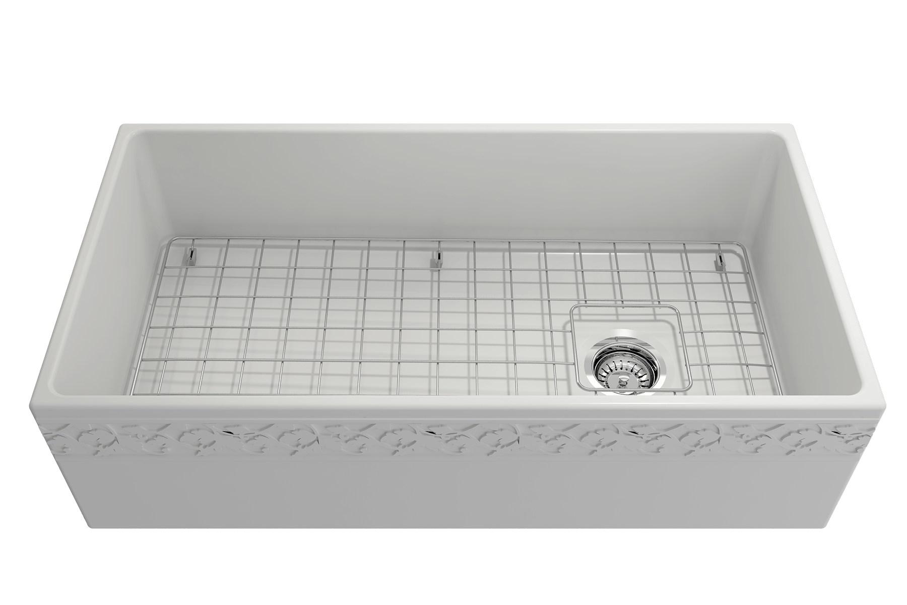 Alternate Image for BOCCHI Vigneto 36" Fireclay Farmhouse Apron Single Bowl Kitchen Sink, Matte White, 1355-002-0120