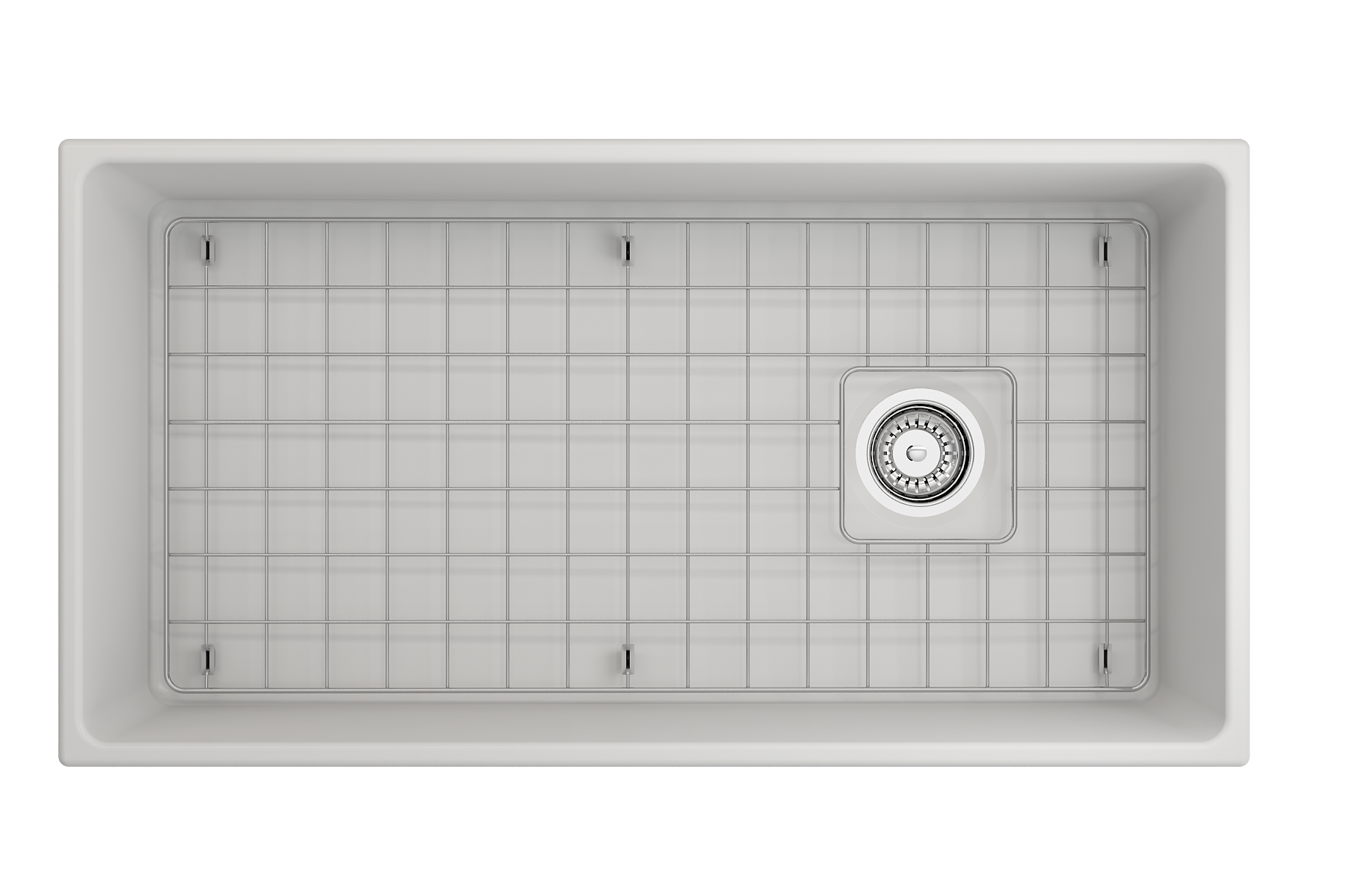 Alternate Image for BOCCHI Vigneto 36" Fireclay Farmhouse Apron Single Bowl Kitchen Sink, Matte White, 1355-002-0120