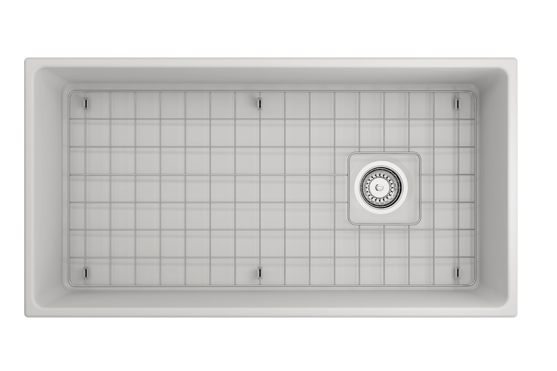 Alternate Image for BOCCHI Vigneto 36" Fireclay Farmhouse Apron Single Bowl Kitchen Sink, Matte White, 1355-002-0120