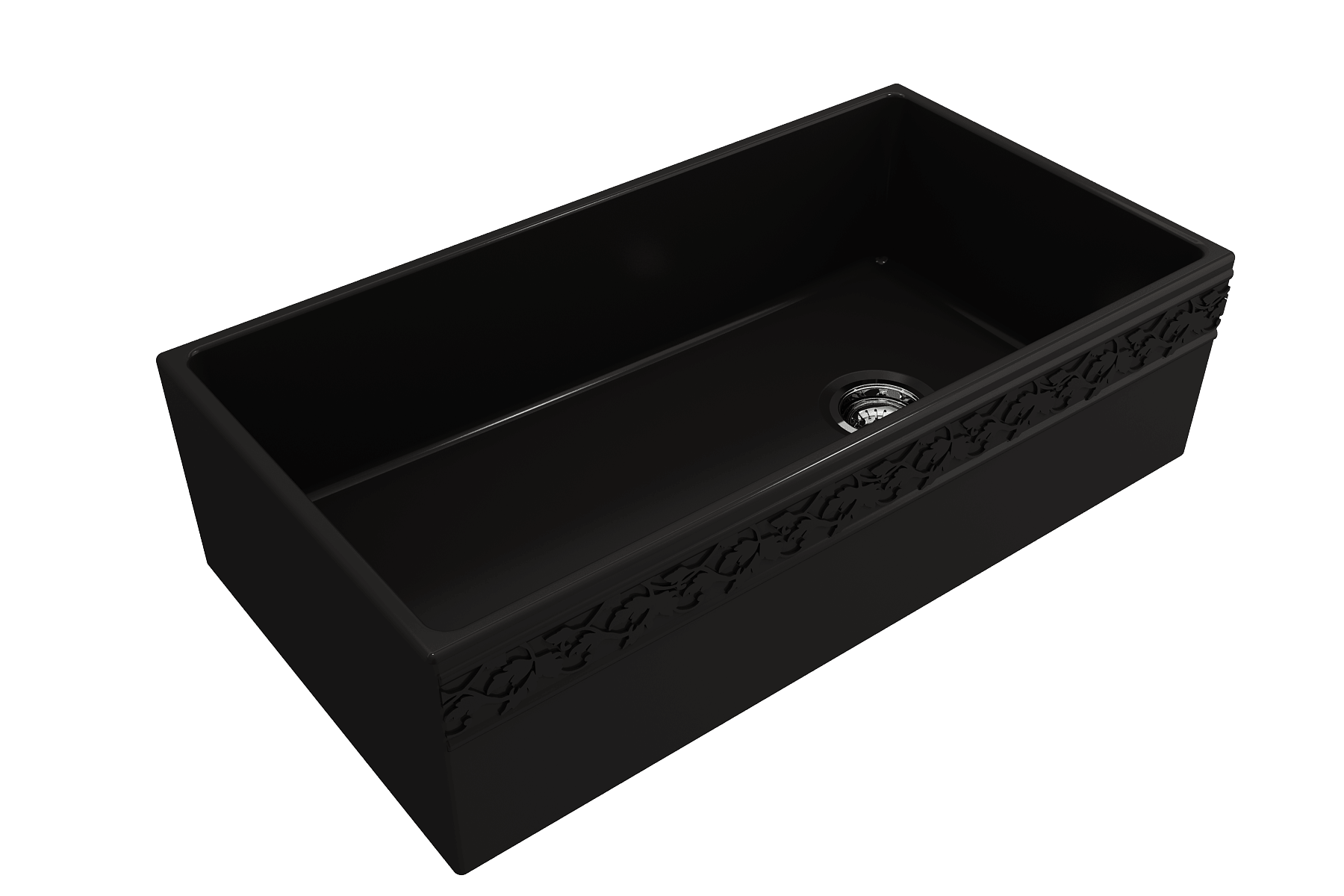 Alternate Image for BOCCHI Vigneto 36" Fireclay Farmhouse Apron Single Bowl Kitchen Sink, Matte Black, 1355-004-0120