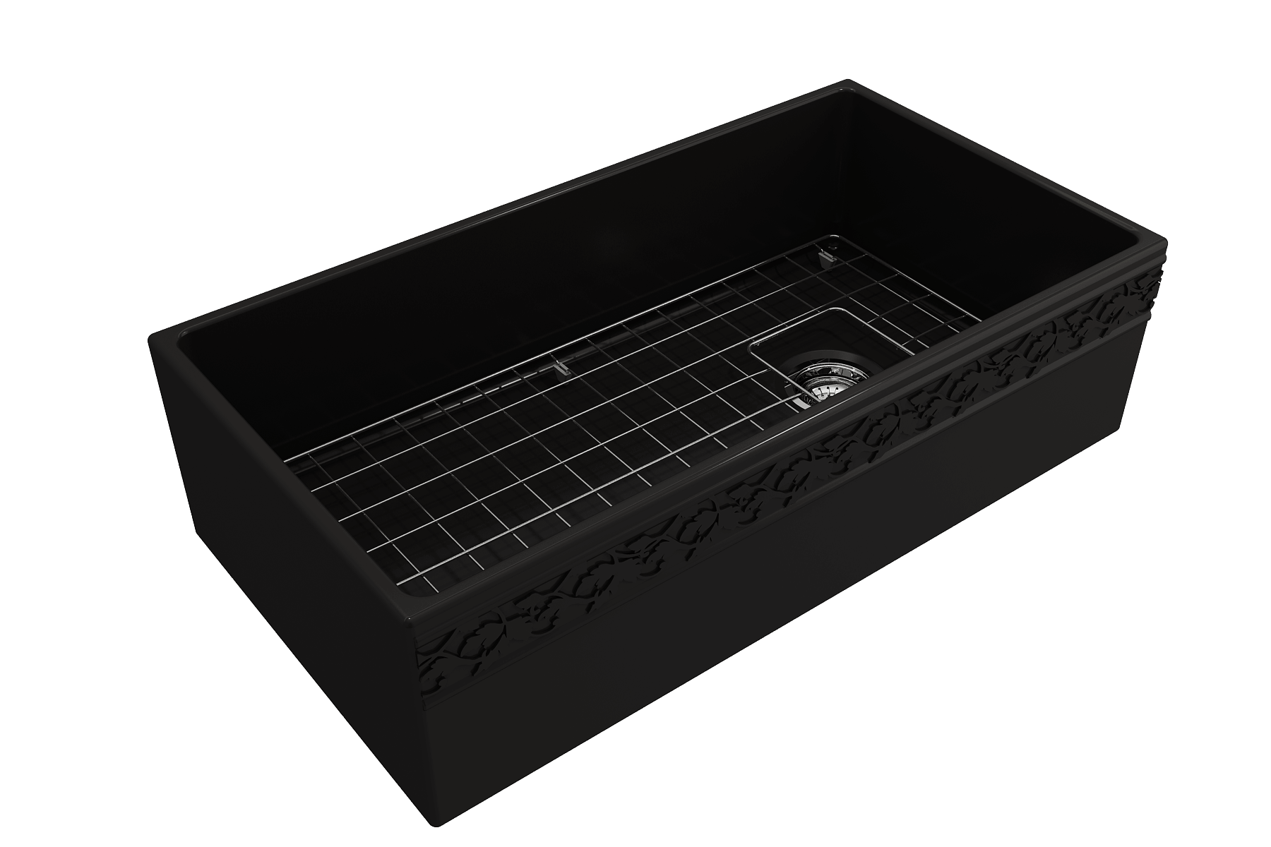 Alternate Image for BOCCHI Vigneto 36" Fireclay Farmhouse Apron Single Bowl Kitchen Sink, Matte Black, 1355-004-0120