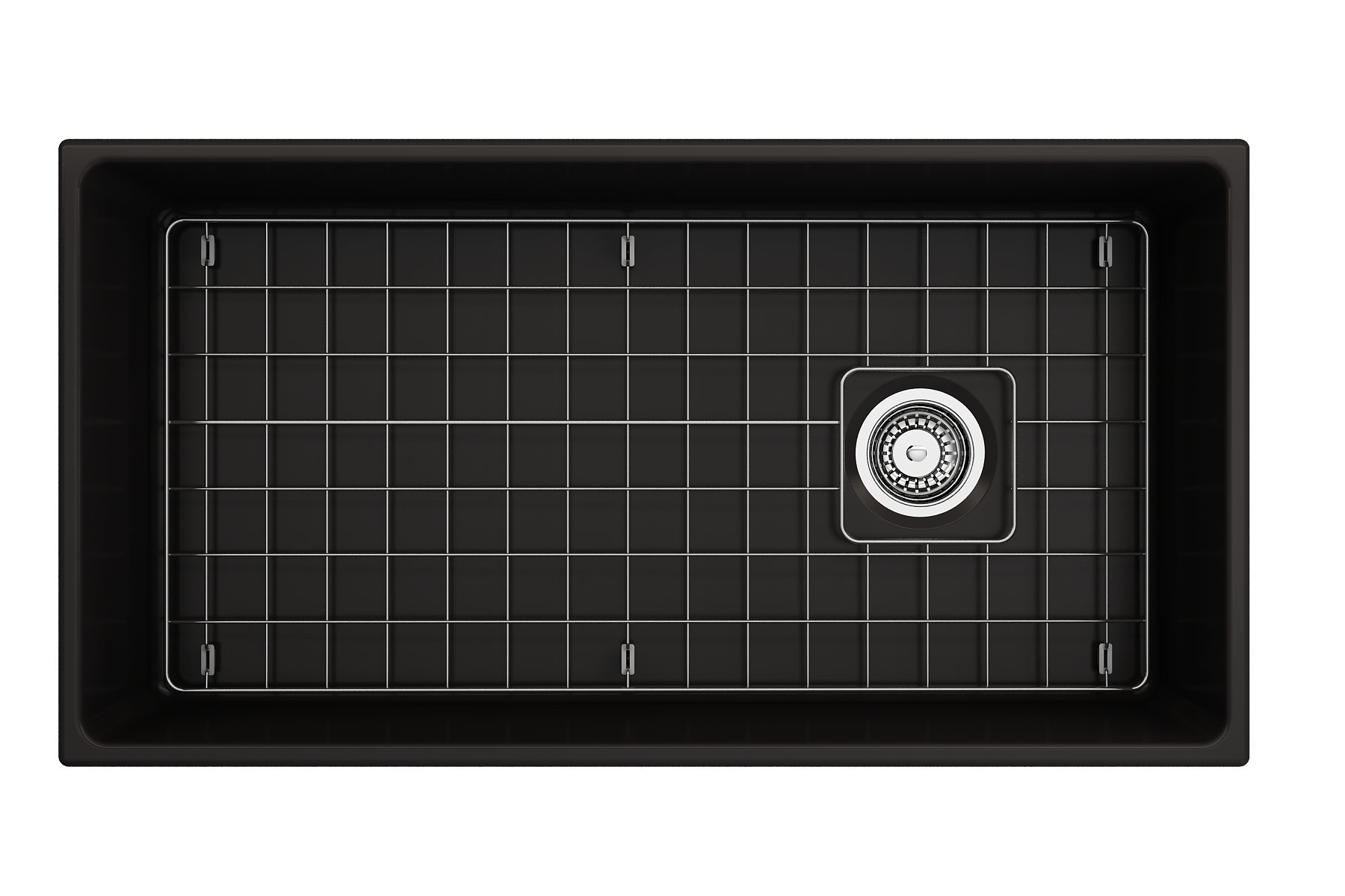 Alternate Image for BOCCHI Vigneto 36" Fireclay Farmhouse Apron Single Bowl Kitchen Sink, Matte Black, 1355-004-0120