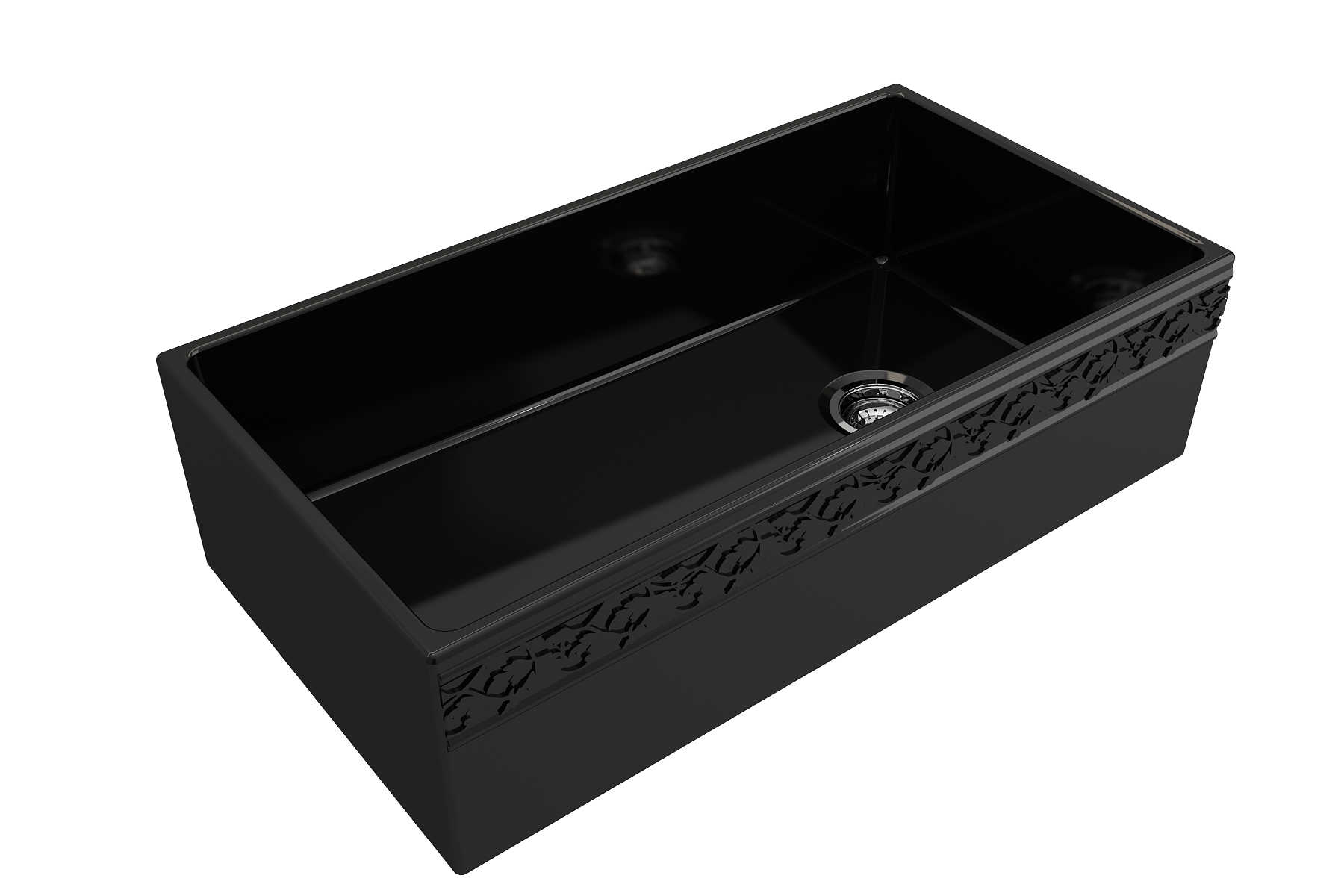 Alternate Image for BOCCHI Vigneto 36" Fireclay Farmhouse Apron Single Bowl Kitchen Sink, Black, 1355-005-0120