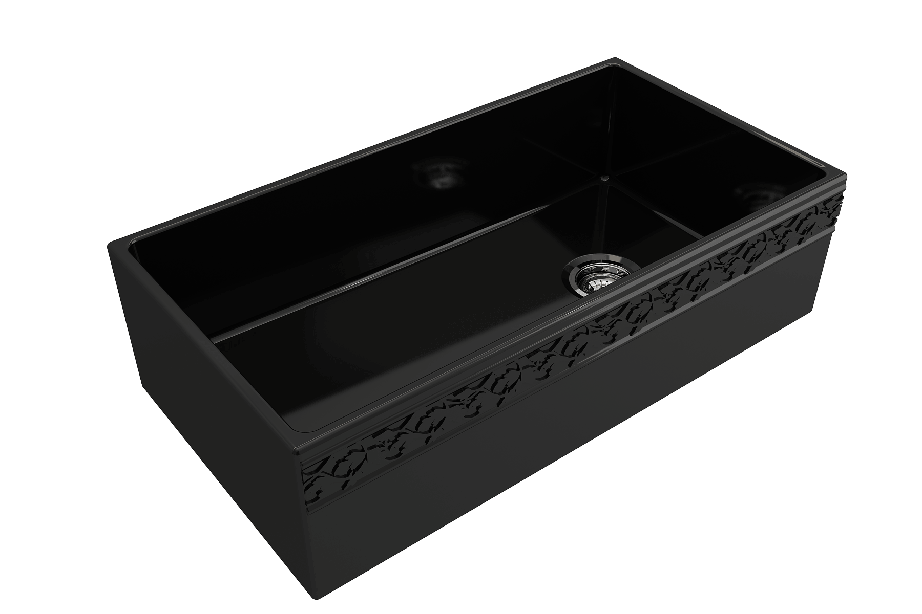 Alternate Image for BOCCHI Vigneto 36" Fireclay Farmhouse Apron Single Bowl Kitchen Sink, Black, 1355-005-0120